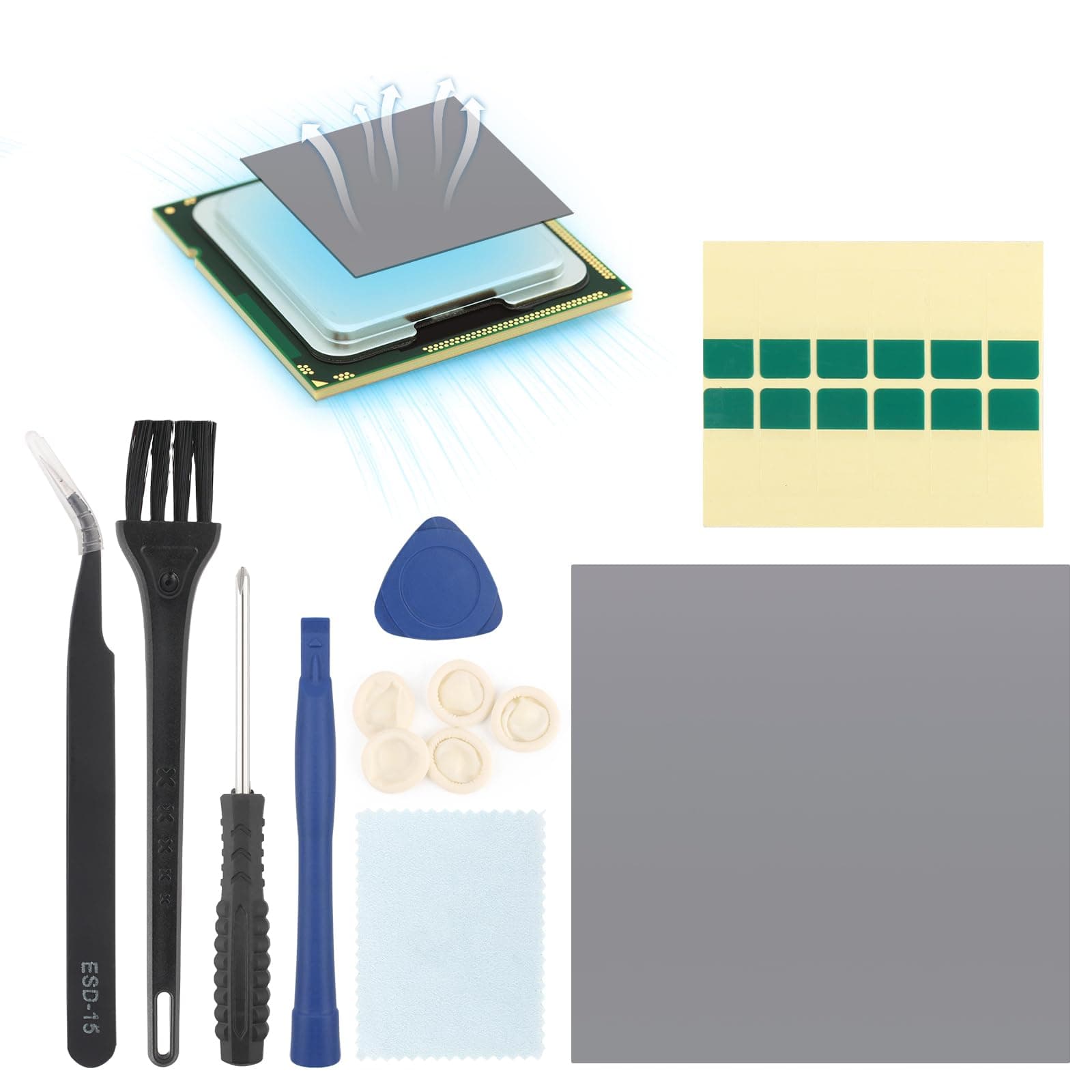 RongZy 80x80mm PTM7950 Wärmeleitpad für PS5 CPU GPU SSD Phasenwechsel Thermalpad für Steam Deck CPU GPU SSD Hitzebeständige Kühlkörper Kühlung Leitfähige Pads Zubehör