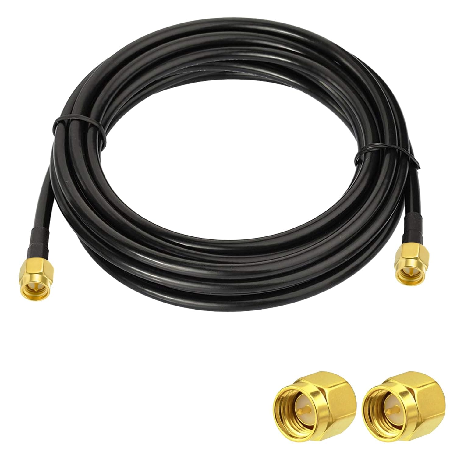 Vecys SMA-Antennenverlängerungskabel SMA Stecker auf SMA Stecker Pigtail-Kabel WLAN-Antennenkabel RG58 16.4ft/5M für WiFi Wireless Network 2G 3G 4G Antennen-Router GSM Bluetooth WLAN LAN