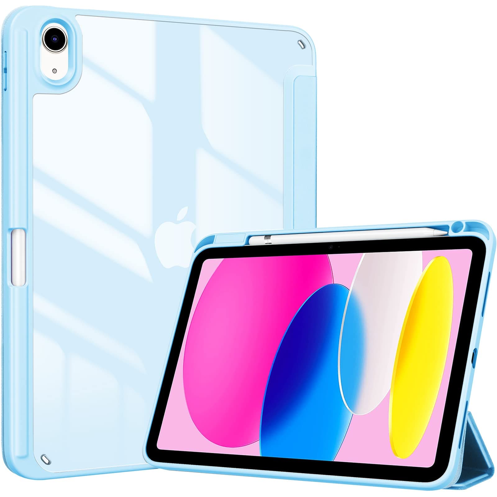 ProCase Hülle für iPad (A16) 11" Generation 2025 / iPad 10 Generation 10,9" 2022 Schutzhülle mit Stifthalter Stoßfeste Smart Case Cover Auto Schlafen/Wachen -Himmelblau