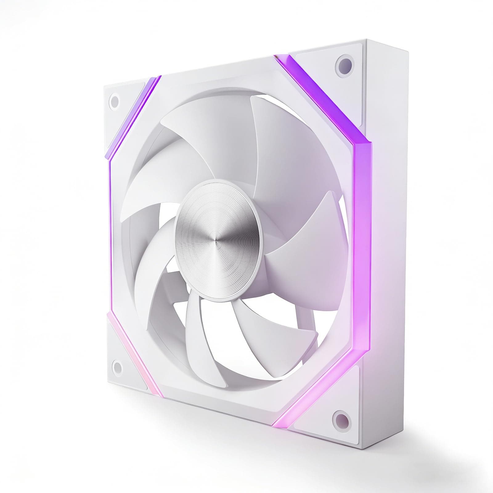 AsiaHorse RGB PC Lüfter 120MM Gehäuselüfter [HDB] 61,5 CFM/2000 RPM/2,16 MMH2O ARGB Lüfter 5V3PIN ARGB und 12V4PIN PWM, 50,000 Stunden Lebensdauer Nyota-A12-Weiß