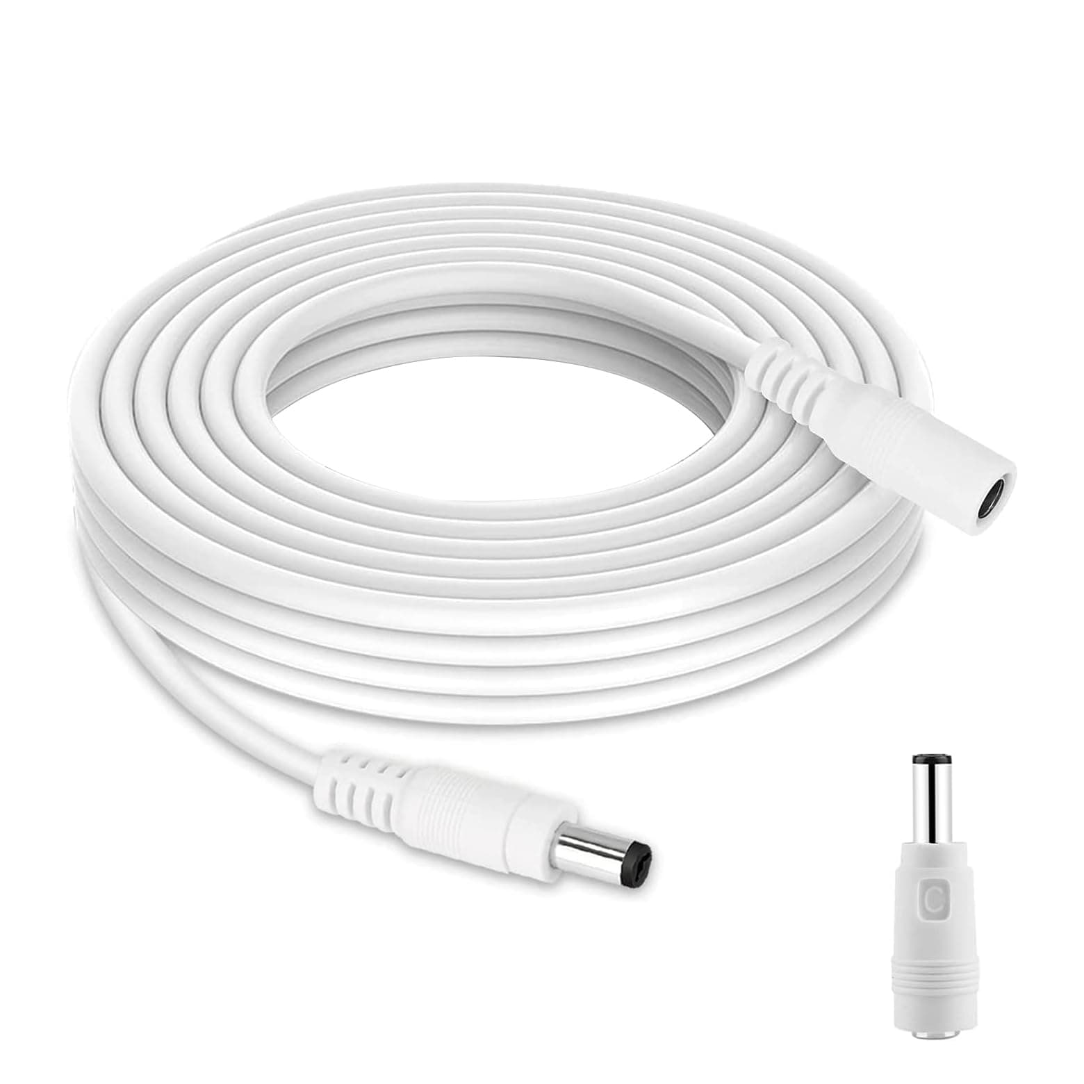 Lonnky 3 Meter DC Verlängerungskabel für AVM Fritz!Box 7590, 7580, 7582, 7560, 3490, 6590, 6490, 6430, 4040, 4020, 5,5 mm Stromnetzteil Verlängerung, Compatibel mit Telekom Speedport Smart