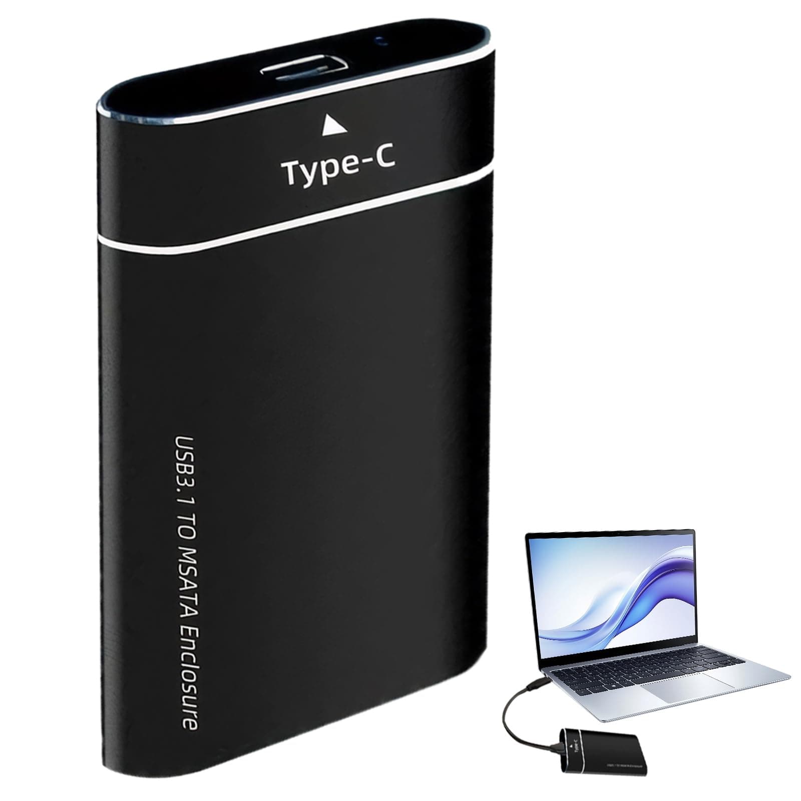 AOUZOVLI Externe Festplatte 500gb External Hard Drive USB Festplatte Festplatten Festplatte-Extern Datensicherung Laptop-Speicherlösungen, 500 Gb Aluminiumgehäuse(Schwarz)