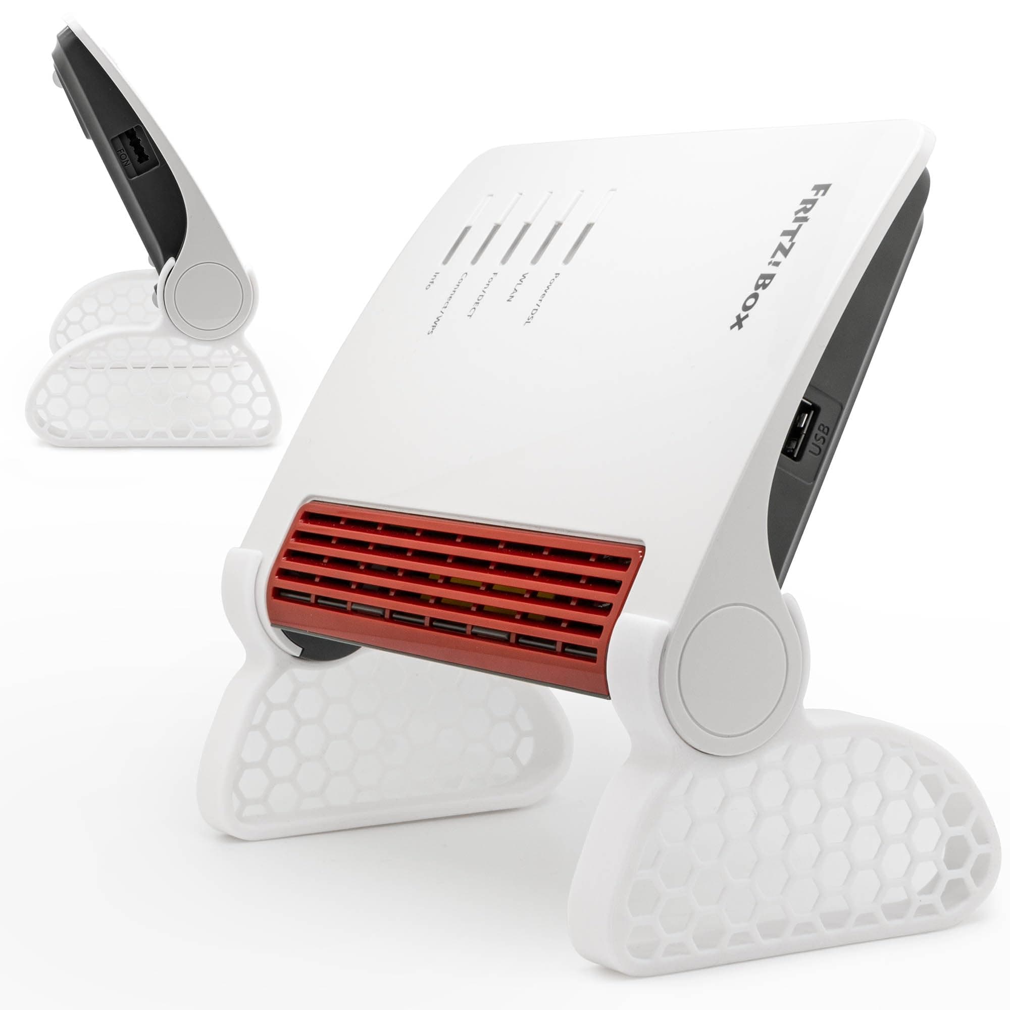 Ständer passend für AVM FritzBox 7590 Tischständer Router Halter Standfuß Belüftung Fuß Standfüße Aufsteller