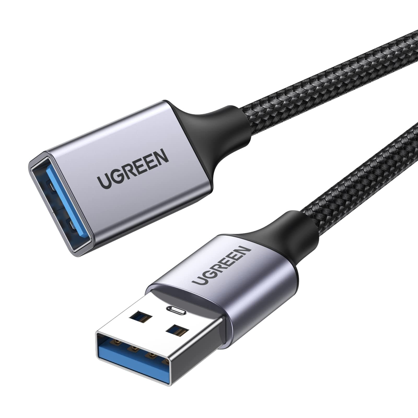UGREEN USB 3.0 Verlängerungskabel 5Gbps USB 3.0 A Datenkabel Nylon und Aluminium Etui geflochten. (1M)