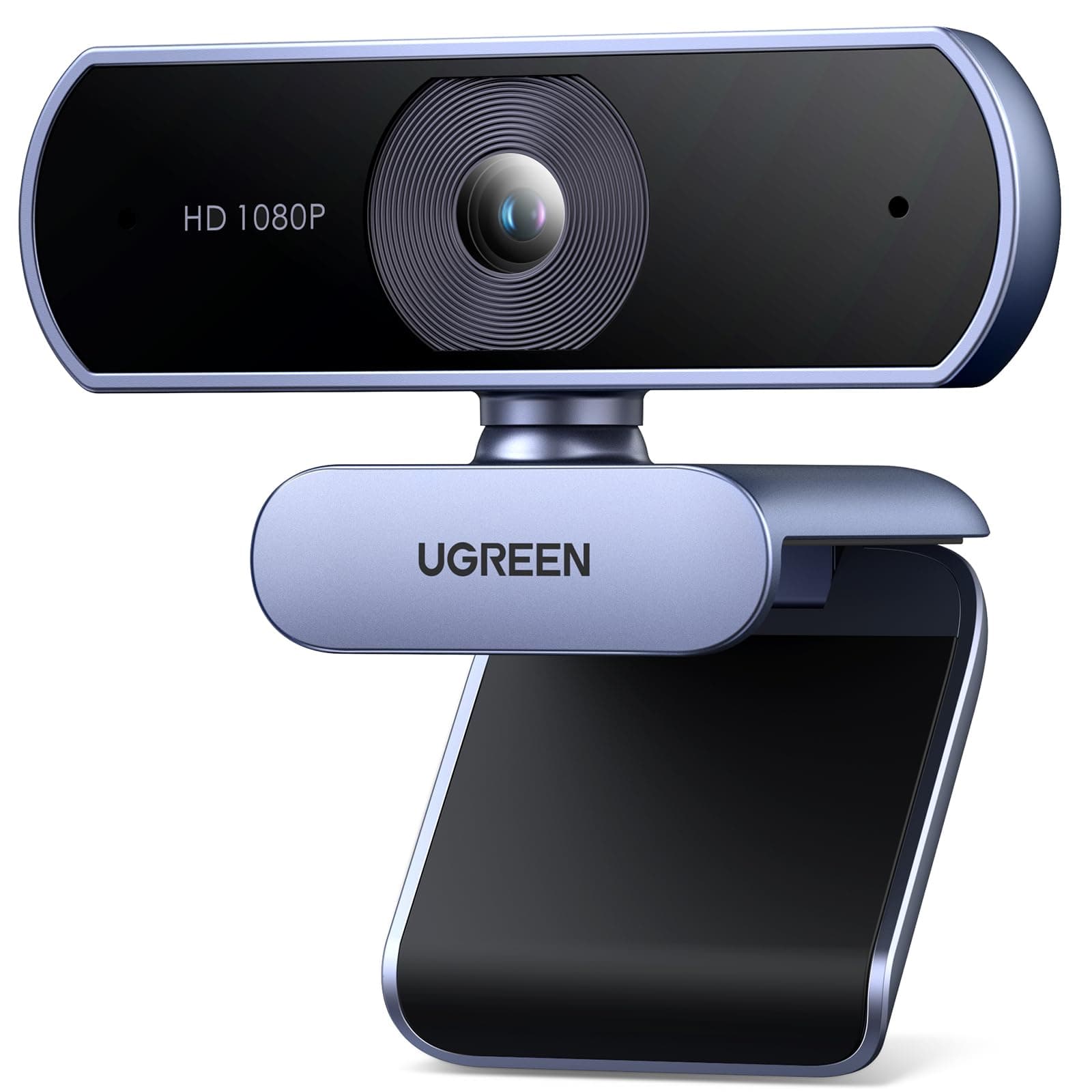 UGREEN Webcam Full HD 1080P/30fps USB A Webcam mit Mikrofon für PC, klares Stereo-Audio, automatische Lichtkorrektur, 90° Ansicht, USB Webcam für Live Streaming, Videoanrufe, Konferenzen, Switch 2