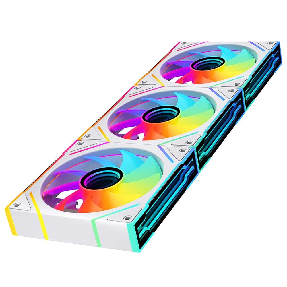 TZMRIT PRISM4EX 120mm Infinite Mirror ARGB PC Lüfter mit PWM Control und ARGB Effekt,RGB PC Gehäuselüfter 120mm (WH-X3)