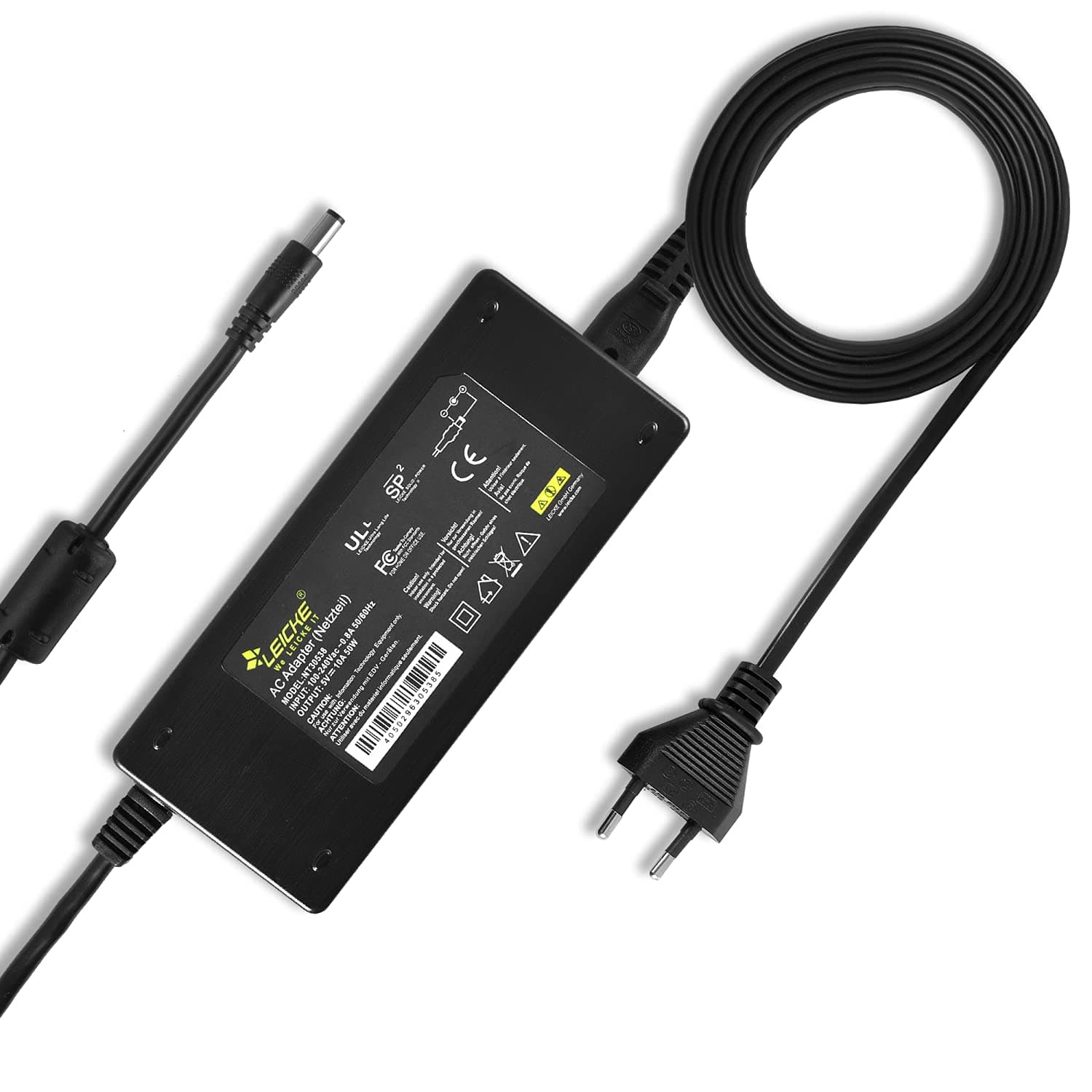 LEICKE 5V bis 5,5V 10A 50W Power Supply Netzteil Adapter für LED Stripe WS2811 WS2812 WS2812B WS2801 SK6812 APA102 SK9822 LED8806 usw