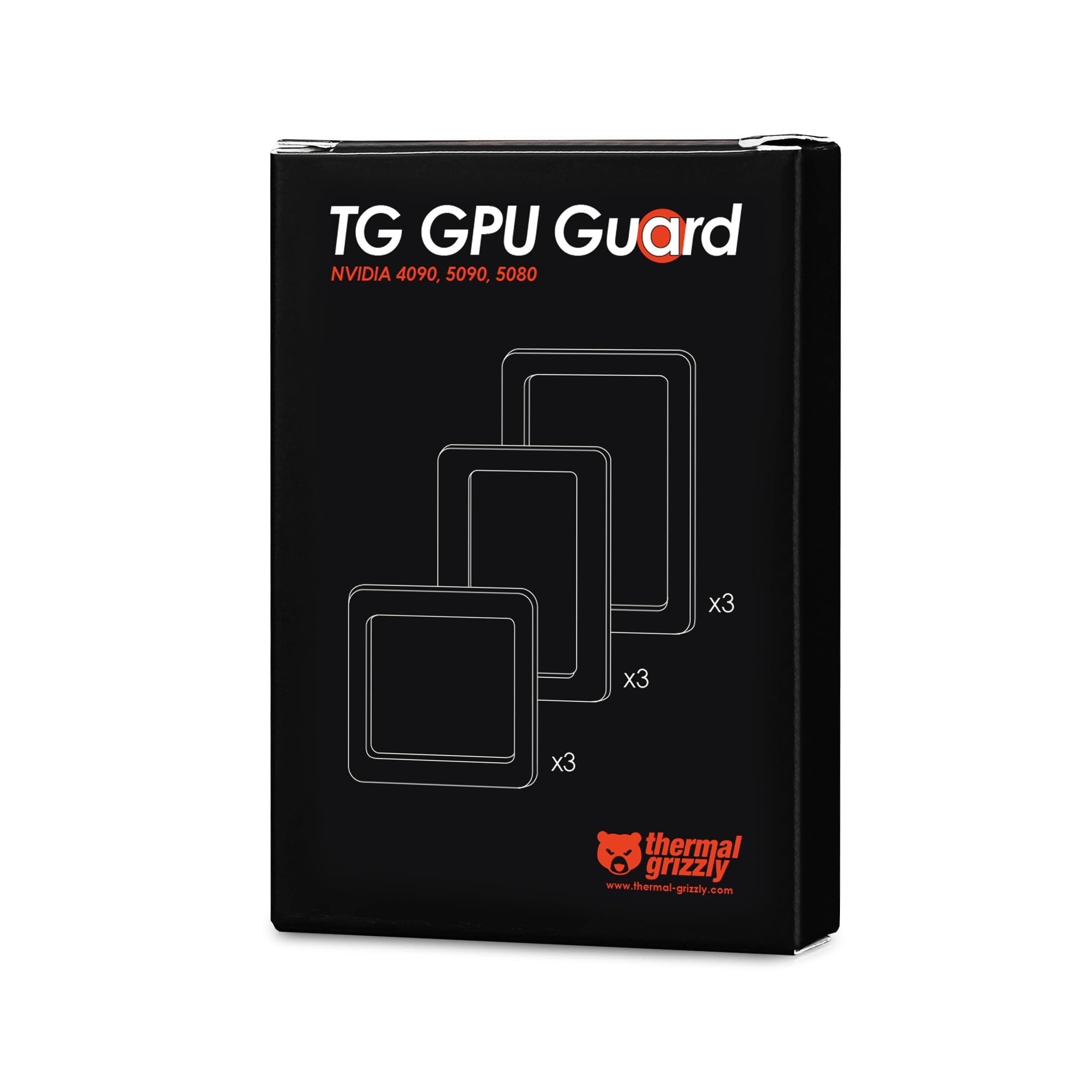 Thermal Grizzly TG GPU Guard Schaumstoffdichtung für RTX 4090/5080/5090 – hochkomprimierbarer, galliumbeständiger Matrizenschutz, 9-teilig