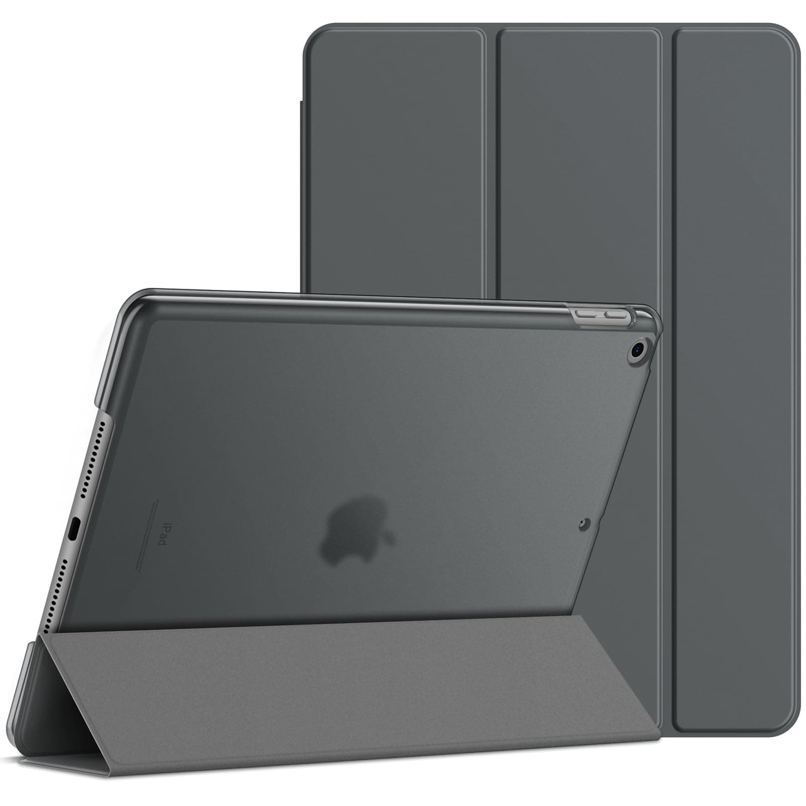 JETech Hülle für iPad 9 8 7 (10,2 Zoll, Modell 2021 2020 2019, 9. 8. 7. Generation), Auto Schlafen Wachen (Space Grau)
