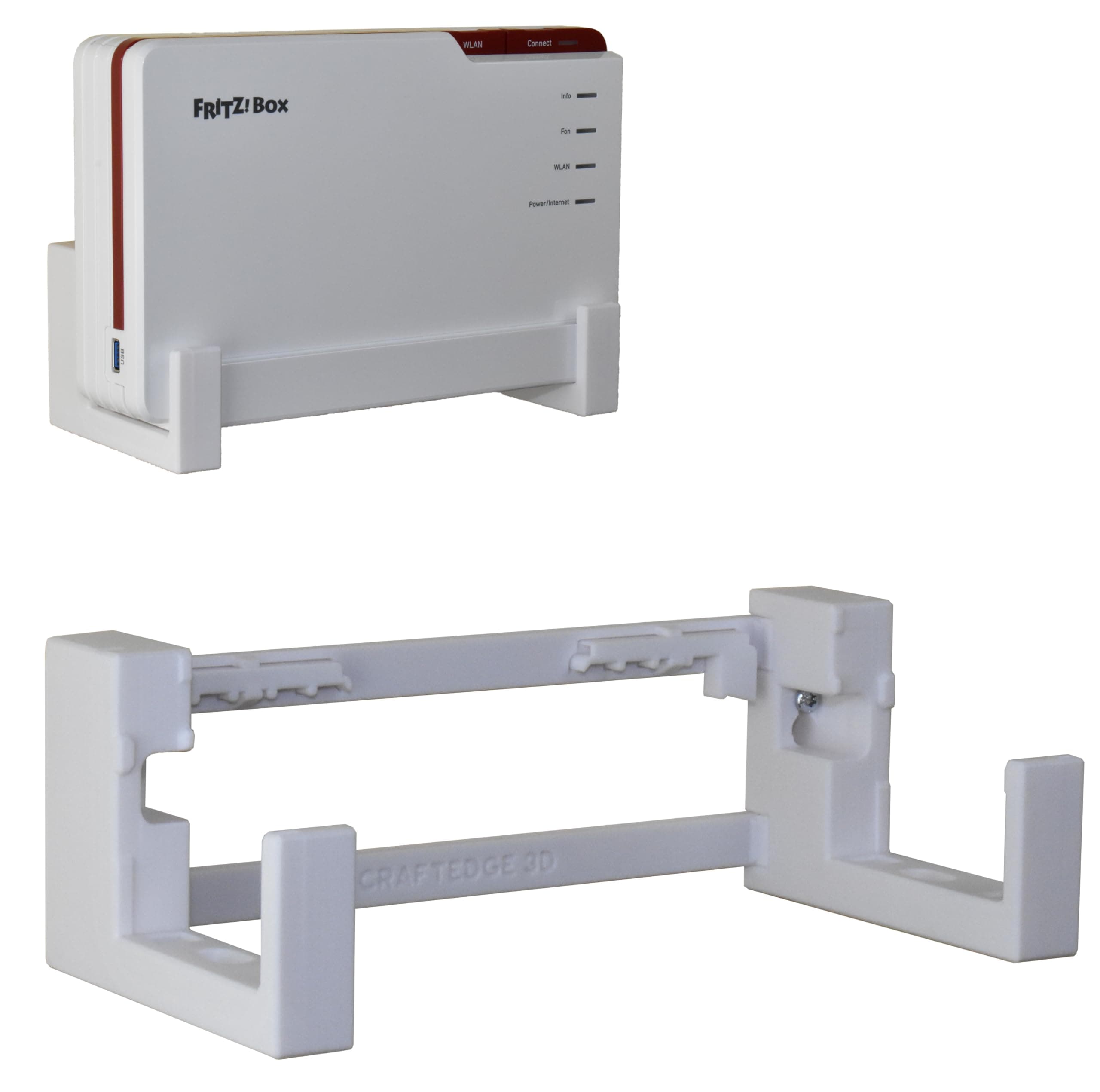 EasyClick passgenauer Wandhalter für AVM Fritz!Box 5690 Pro, auch als Deckenhalterung, sicher einrastend, in jeder Richtung montierbar, inklusive Montagematerial. 7 cm Wandabstand.