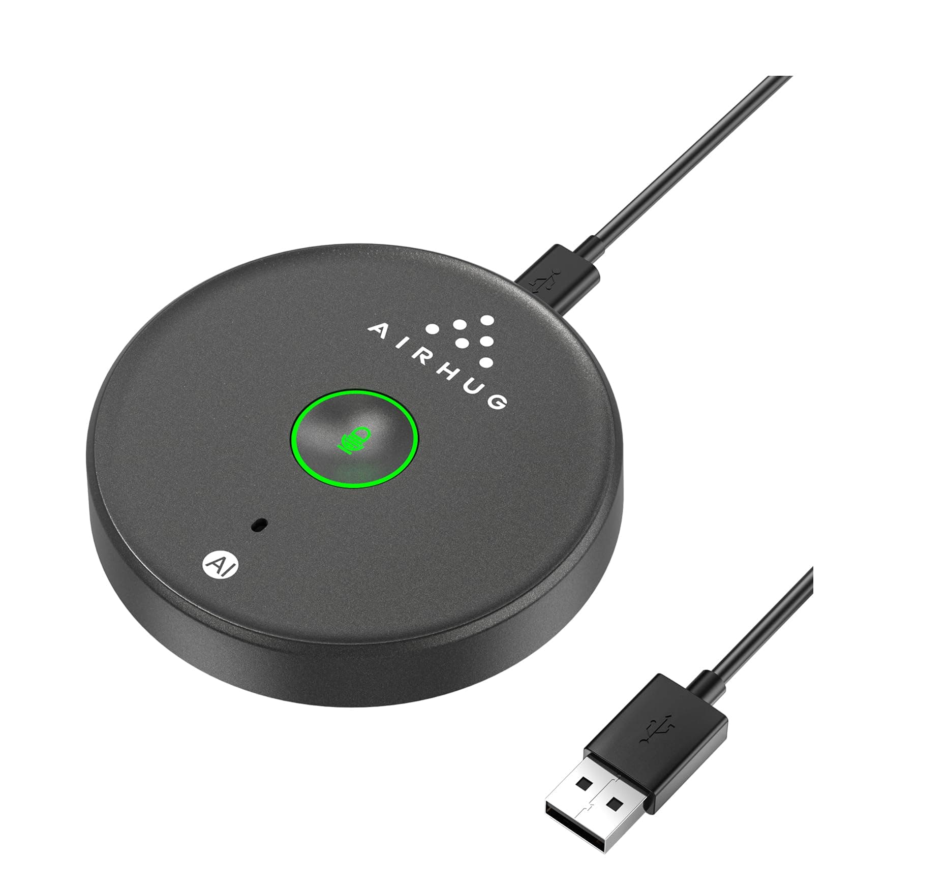 AIRHUG USB-Mikrofon, ohne Lautsprecher, Desktop-Computer-Mikrofon, Stummschalttaste mit LED-Anzeige, AI-Rauschunterdrückung, Plug & Play, omnidirektionaler Kondensator, PC-Laptop-Mikrofone, für