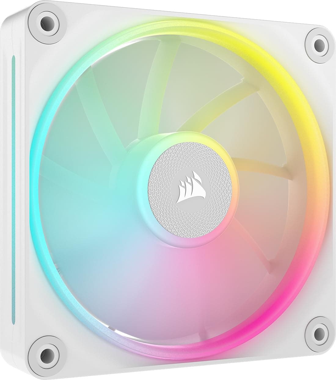 Corsair iCUE LINK LX120 RGB 120mm PWM-Lüfter Einzelpackung – Dual Light Loops – Erfordert iCUE LINK System Hub (Separat Erhältlich) – Corsair AirGuide Technologie – Weiß