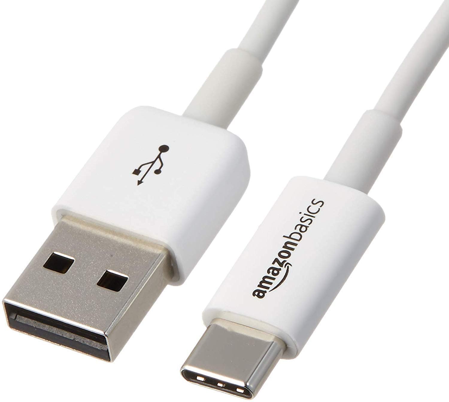 Amazon Basics USB-C-auf-USB-A 2.0 Schnellladekabel, 480 Mbit/s Geschwindigkeit, USB-IF-zertifiziert, für Apple iPhone 16/15, iPad, Samsung Galaxy, Tablets, Laptops, 1.8 m, Weiß