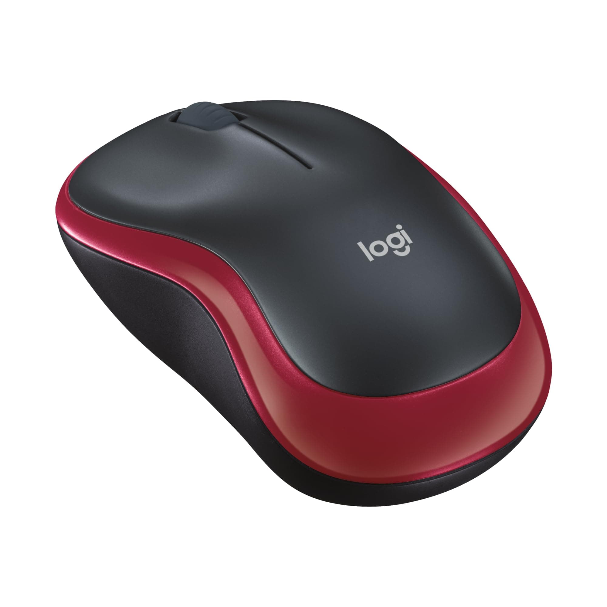 Logitech M185 Kabellose Maus, 2,4 GHz mit USB-Nano-Empfänger, 12 Monate Batterielaufzeit, 1000 DPI Optical Tracking, Für Links- und Rechtshänder, Kompatibel mit PC, Mac, Laptop - Rot