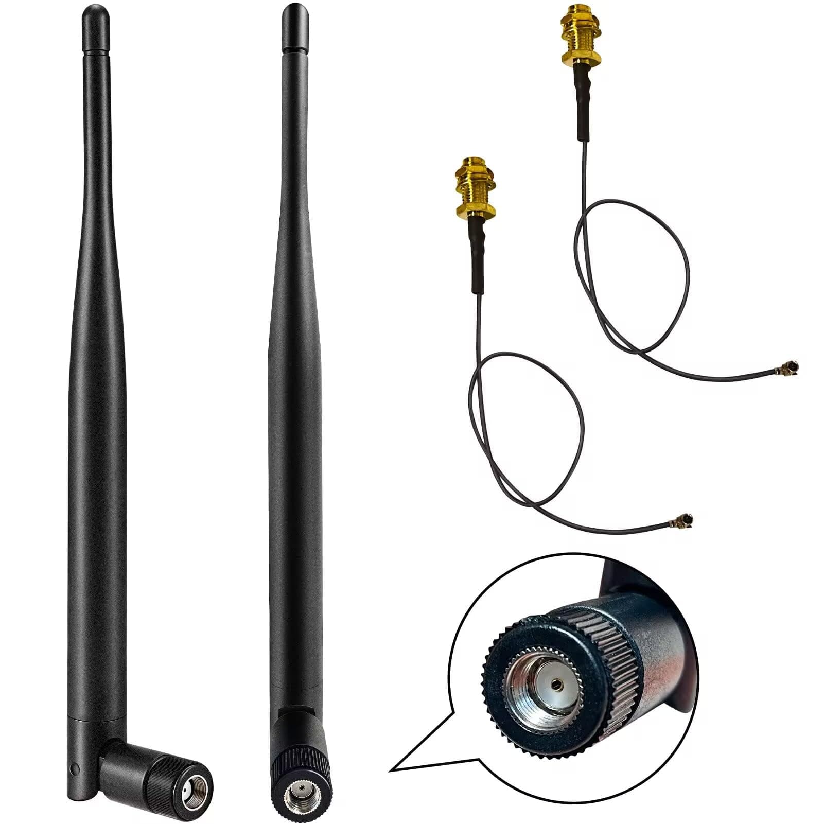 KHIYQILO Dual Band RP-SMA WiFi Antenne 6dBi 2.4GHz 5.8GHz, 6dbi Antenne für Wireless IP Kamera, Fahrzeuge, WiFi Router, Drohnen etc