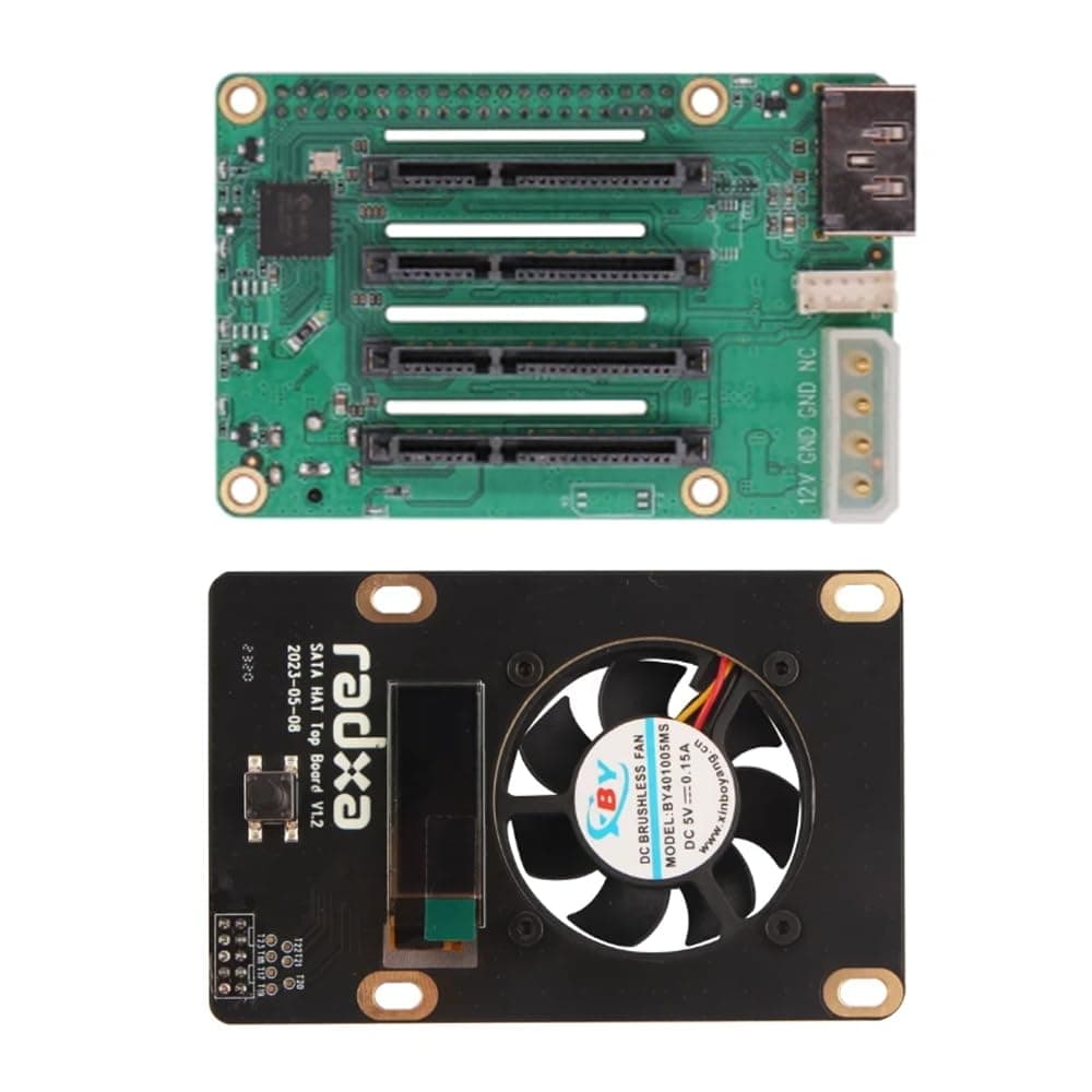 Raspberry Pi 5 Penta SATA HAT mit Top Board – Bis zu 5X SATA-Laufwerke HAT