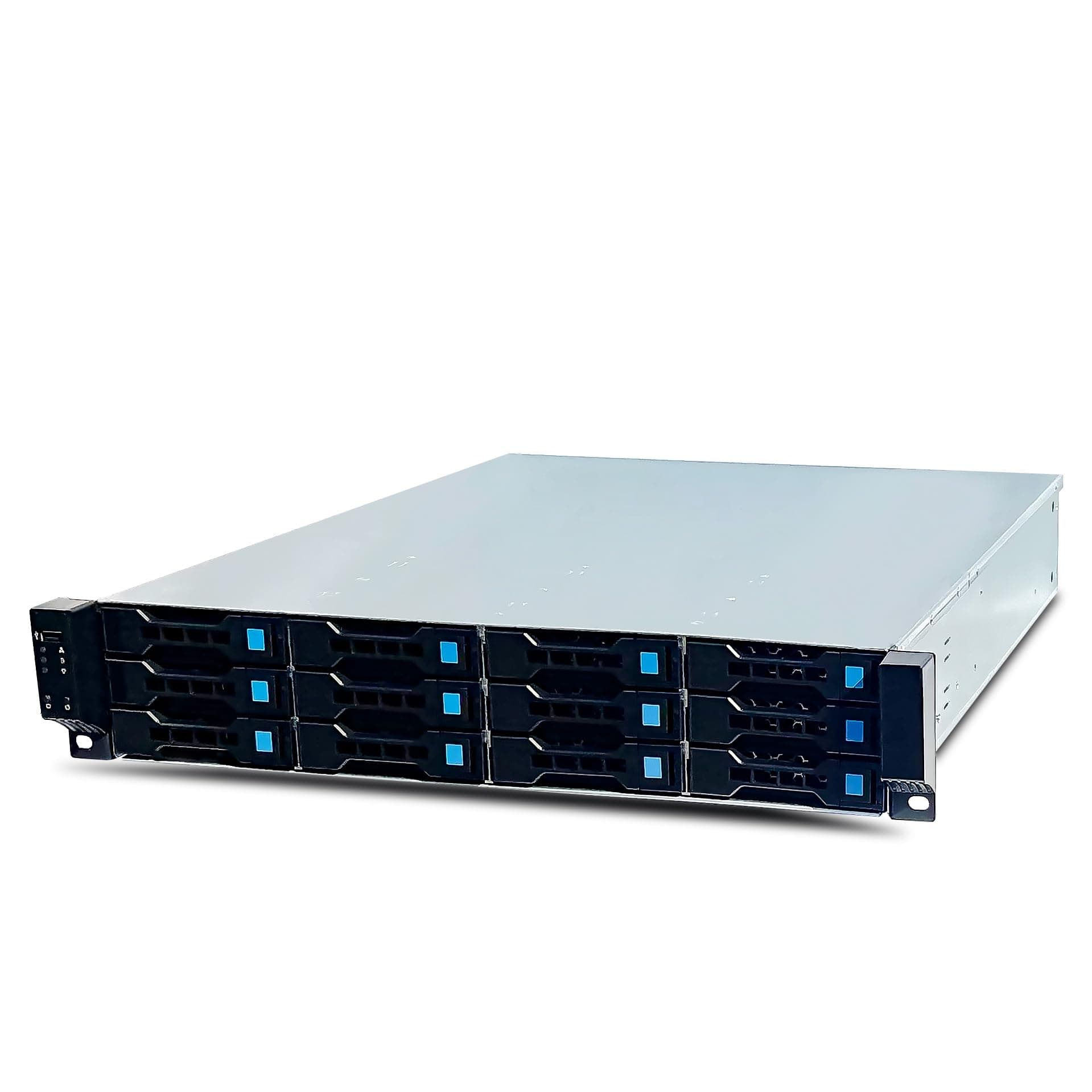 FANTEC 2563 SRC-2012X07-12G/6G 19" 4HE 680mm Storage Gehäuse, 12x SAS/SATA Einschübe mit je 2 Status LEDs, Einschübe für 3,5" und 2,5" Datenträger, 1x USB 2 Anschluss, 3X 80mm Lüfter