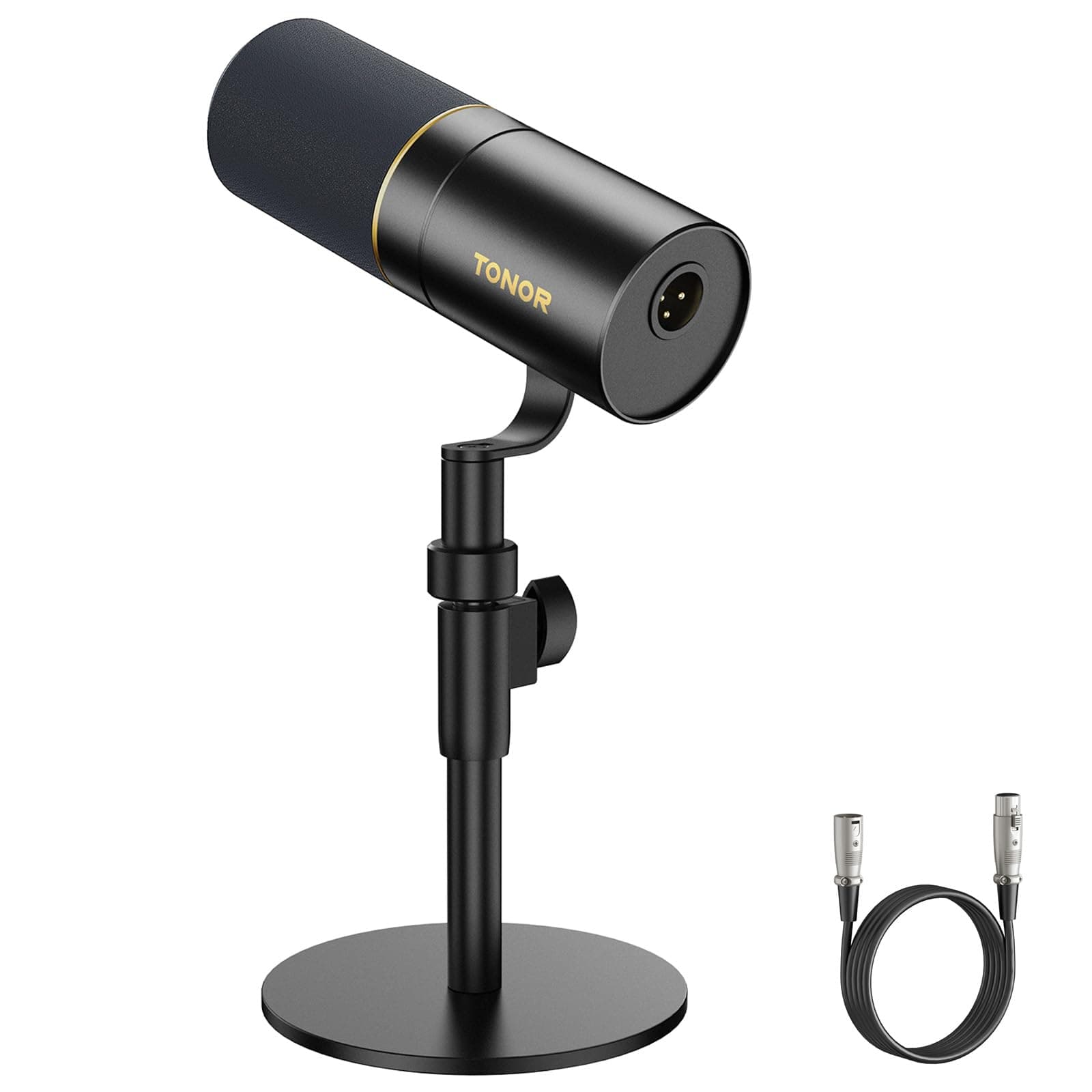 TONOR Dynamisches Microphone mit XLR Kabel, Mikro PC mit Mute Button, Vocal Mic Gesangsmikrofon für Podcast, Streaming, Gaming, Studio und Aufnahme, für Audio Interface, Schwarz, TD520X