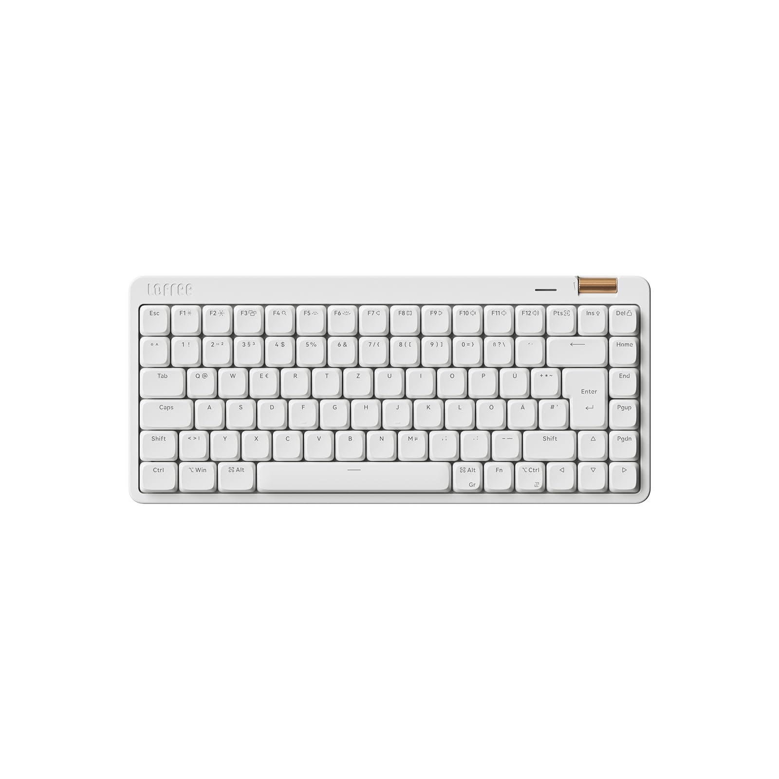 LOFREE Flow Lite84 Tasten Low Profile Mechanische Tastatur (Deutsches Layout QWERTZ) - Kabellos Bluetooth/2.4G/Kabel, Swappable mit Specter Linearen Switches, Wiederaufladbar - Für Win&Mac (Weiß)