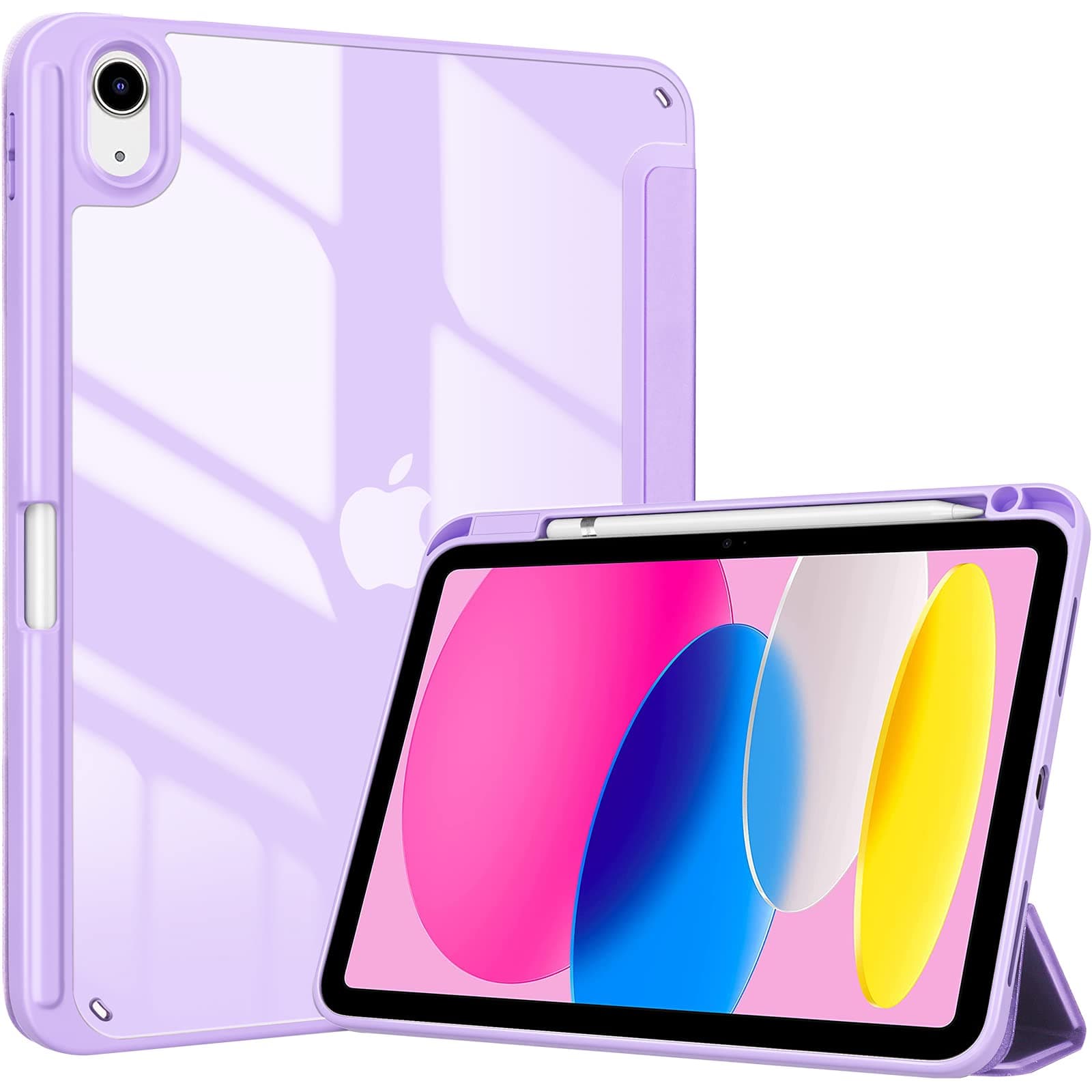 ProCase Hülle für iPad (A16) 11" Generation 2025 / iPad 10 Generation 10,9" 2022 Schutzhülle mit Stifthalter Stoßfeste Smart Case Cover Auto Schlafen/Wachen -Purple