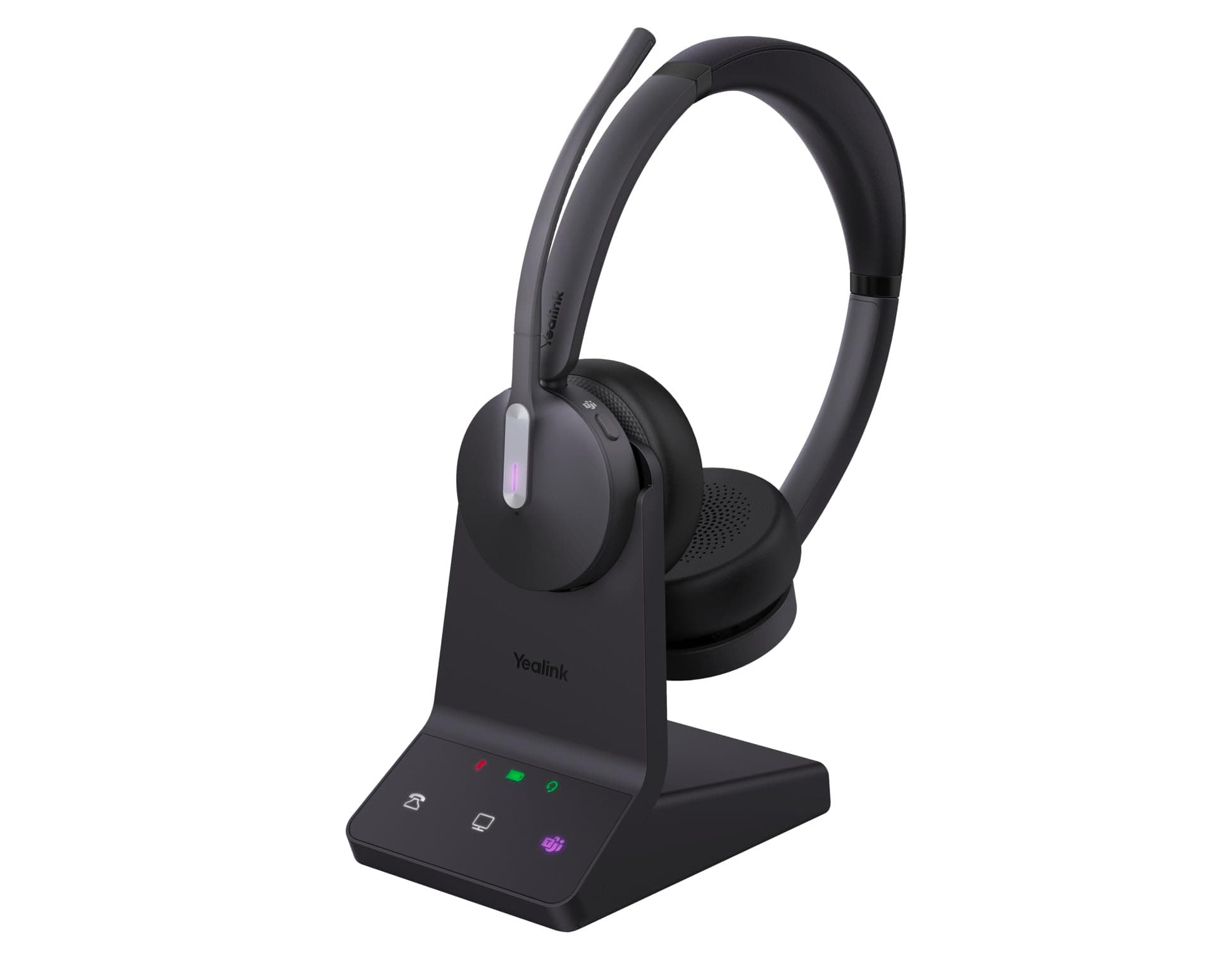 Yealink WH64 Dual Teams Headset inkl. Basisstation - Optimiert für Microsoft Teams, Zwei-Ohr-Design, Geräuschunterdrückung, USB-Verbindung