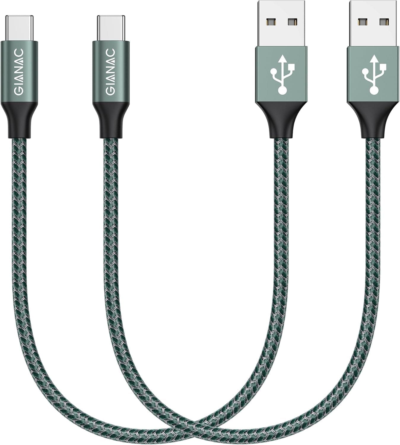 GIANAC USB C Kabel Kurz, [2 Stück 0.3m] 3.1A ladekabel ladekabel usb c schnellladekabel und Synchronisierungskabel USB C für Samsung S10/S9/S8te 10te 9, Huawei P30/P20/Mate 20, Sony Xperia