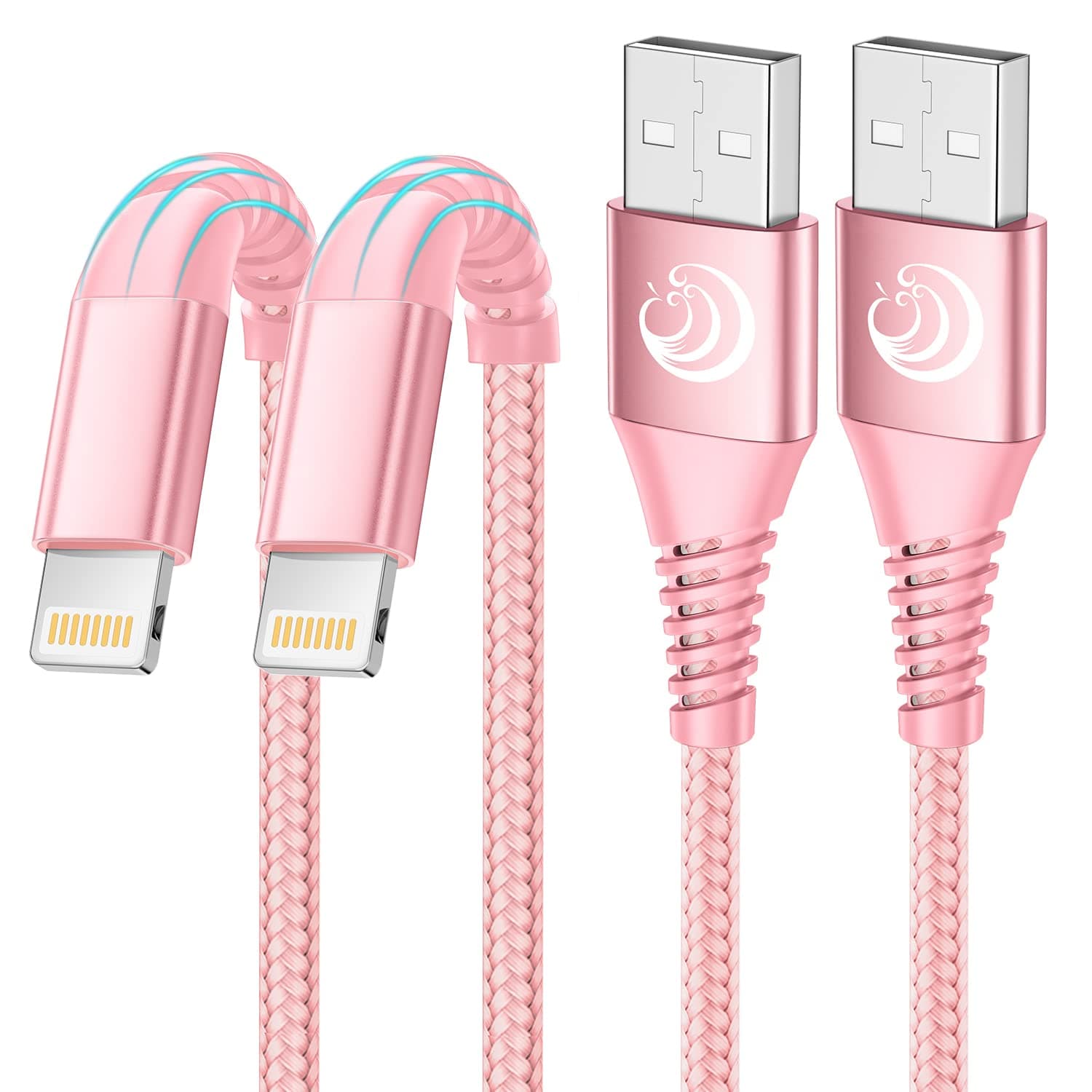 Aioneus iPhone Ladekabel, Lightning Kabel [2Pack 2M] MFi Zertifiziert iPhone Kabel Nylon Fast USB Ladekabel für iPhone 14/14 Pro Max/13/13 Pro/12/12 mini/11/XS/XS Max/XR/X/8/8 Plus/7/7/6s/6/5s/SE
