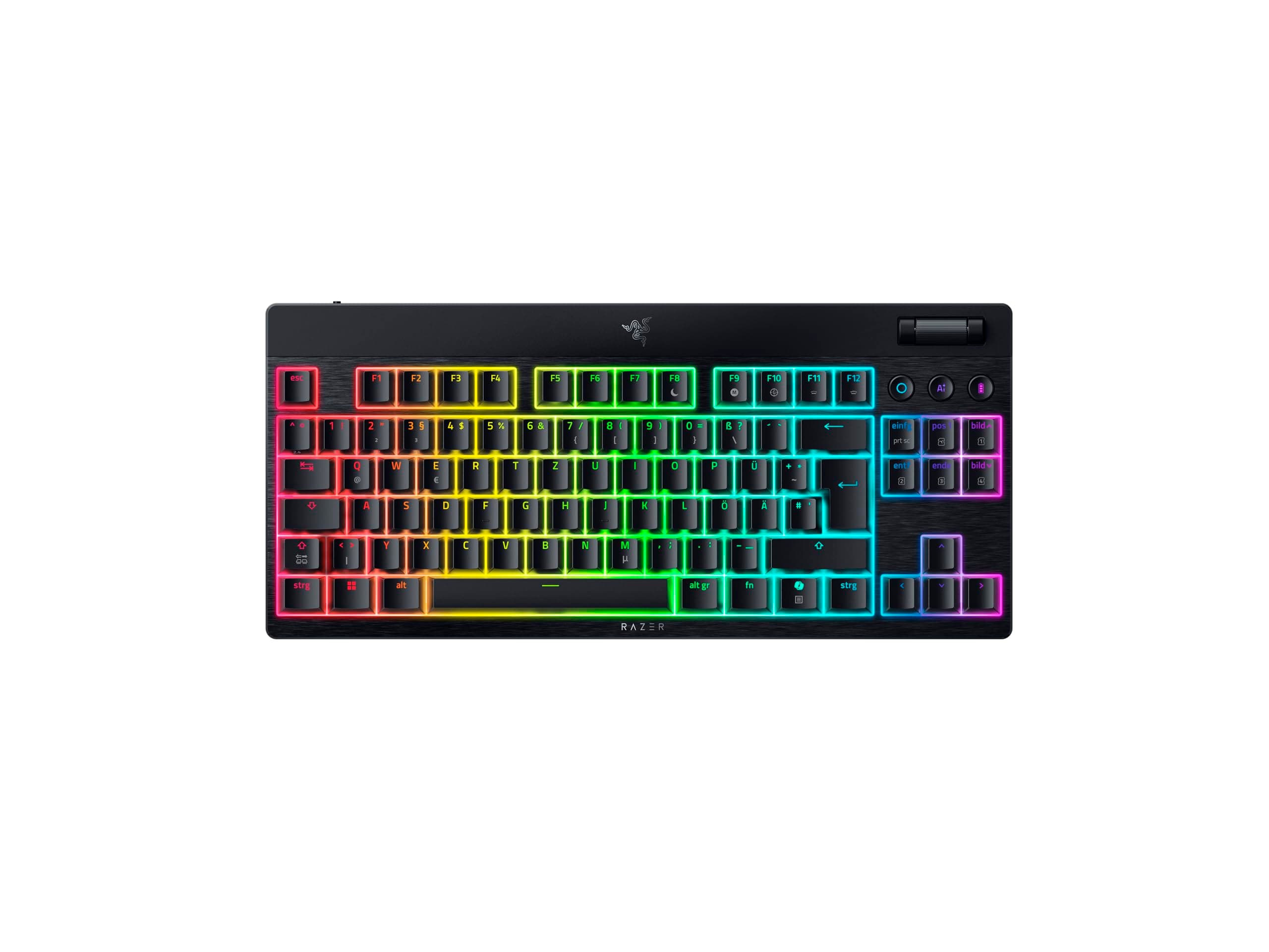 Razer BlackWidow V4 Tenkeyless HyperSpeed Low Profil - Kabellose Hot-Swap-Gaming-Tastatur (HyperSpeed Wireless & BT, Hot-Swap, Multifunktionaler Drehregler & Funktionstasten) Orange Switch | DE Layout