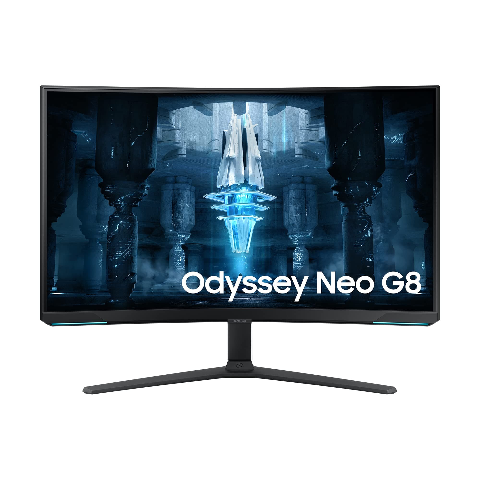 Samsung Odyssey Neo G8 Gaming Monitor S32BG850NP, 32 Zoll, VA-Panel, 4K UHD-Auflösung, AMD FreeSync Premium Pro, 1 ms Reaktionszeit, Bildwiederholrate 240 Hz, Front, Schwarz, Rückseite, Weiß