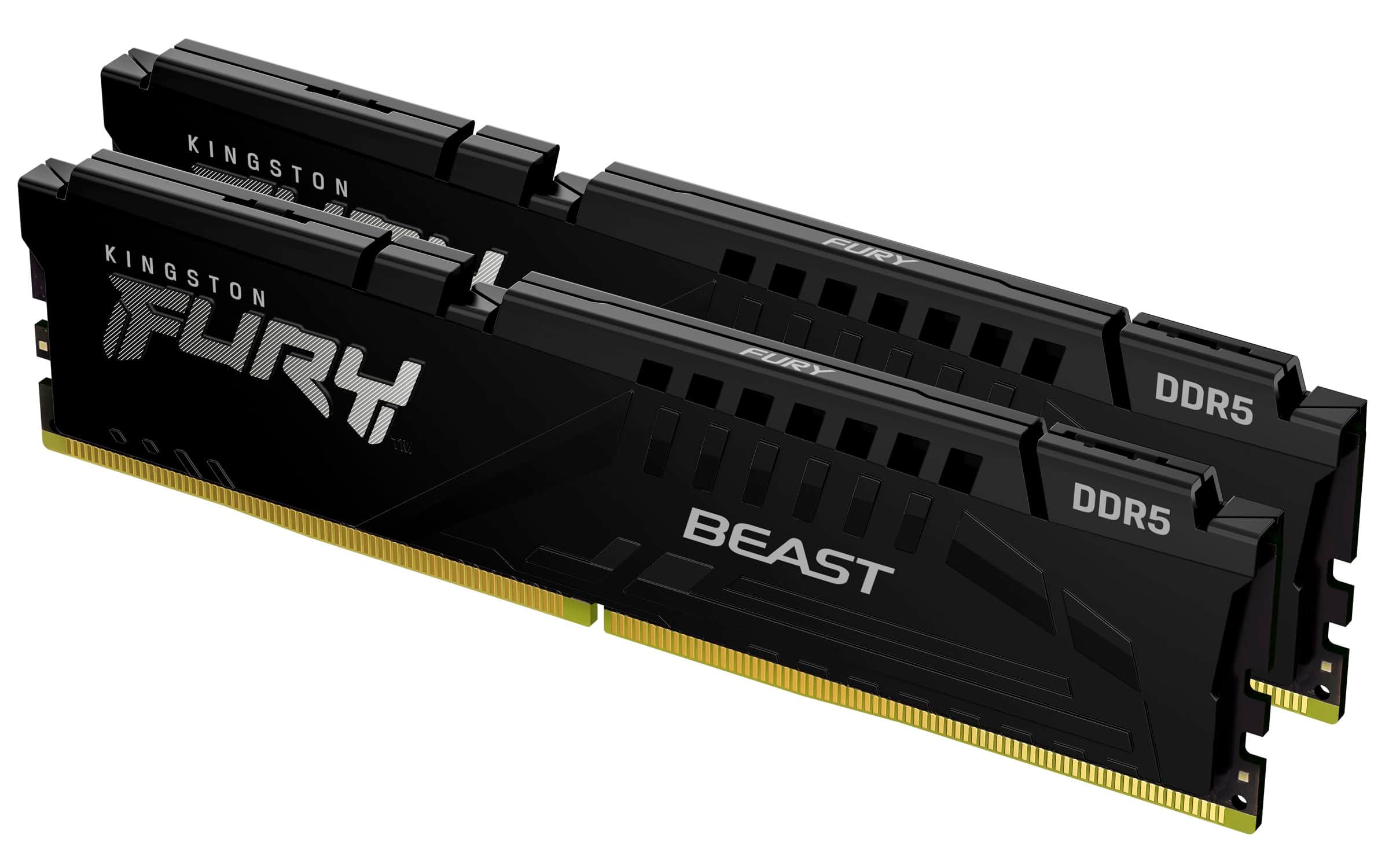 Kingston FURY Beast Schwarz DDR5 32GB (2x16GB) 6400MT/s CL32 DIMM Desktop Gaming Speicher Kit mit 2 AMD EXPO und Intel XMP - KF564C32BBEK2-32