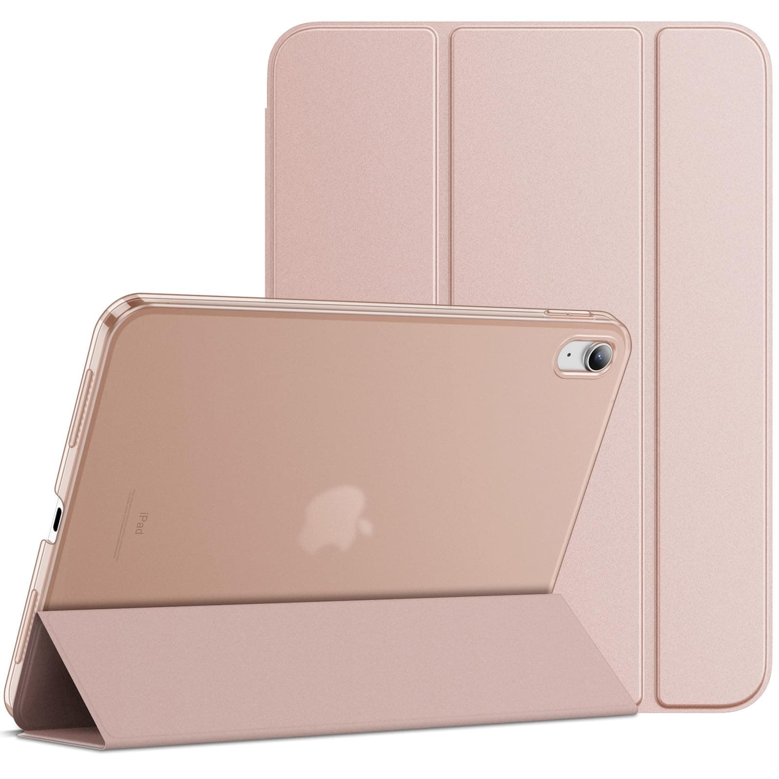 JETech Hülle für iPad (A16) 11./10. Generation (2025/2022), Dünn Ständer Harter Rücken Abdeckung Schutzhülle mit Auto Schlafen/Wachen (Roségold)