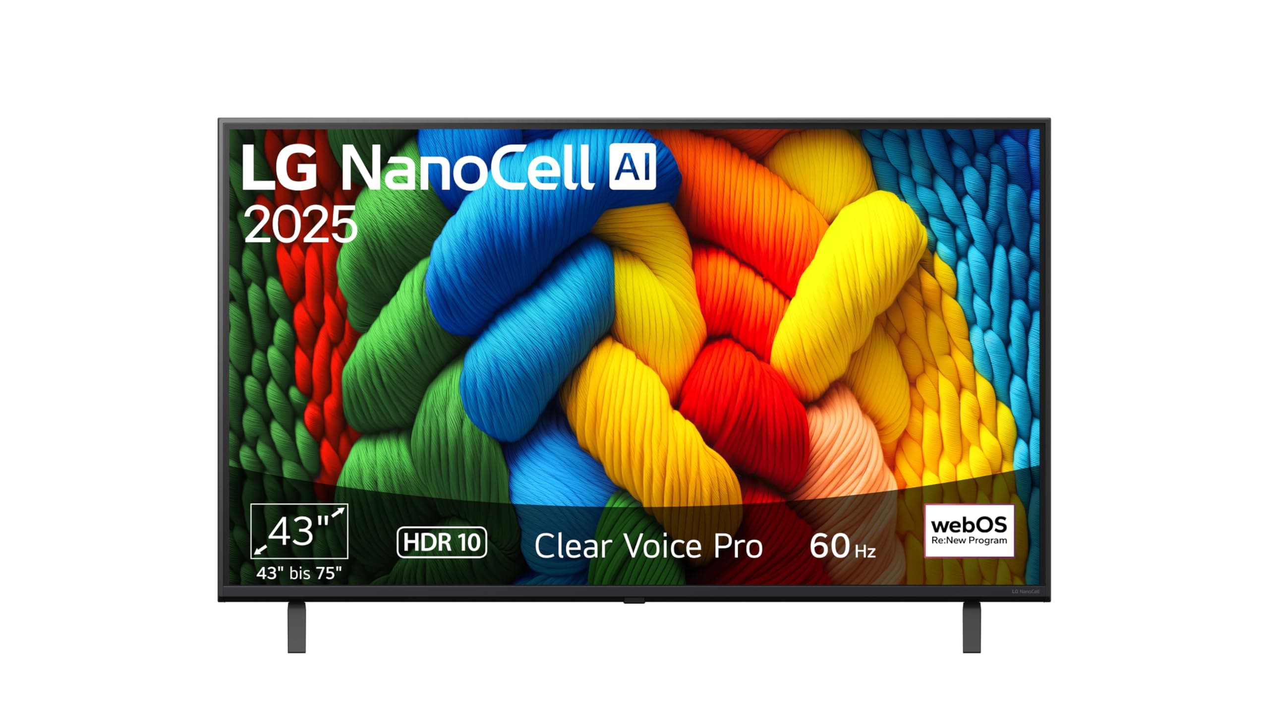 LG 43NANO80A6B TV 43 Zoll (109 cm) 4K NanoCell AI TV (α7 Gen8 4K AI Prozessor, webOS 25, 60Hz) [Modelljahr 2025]