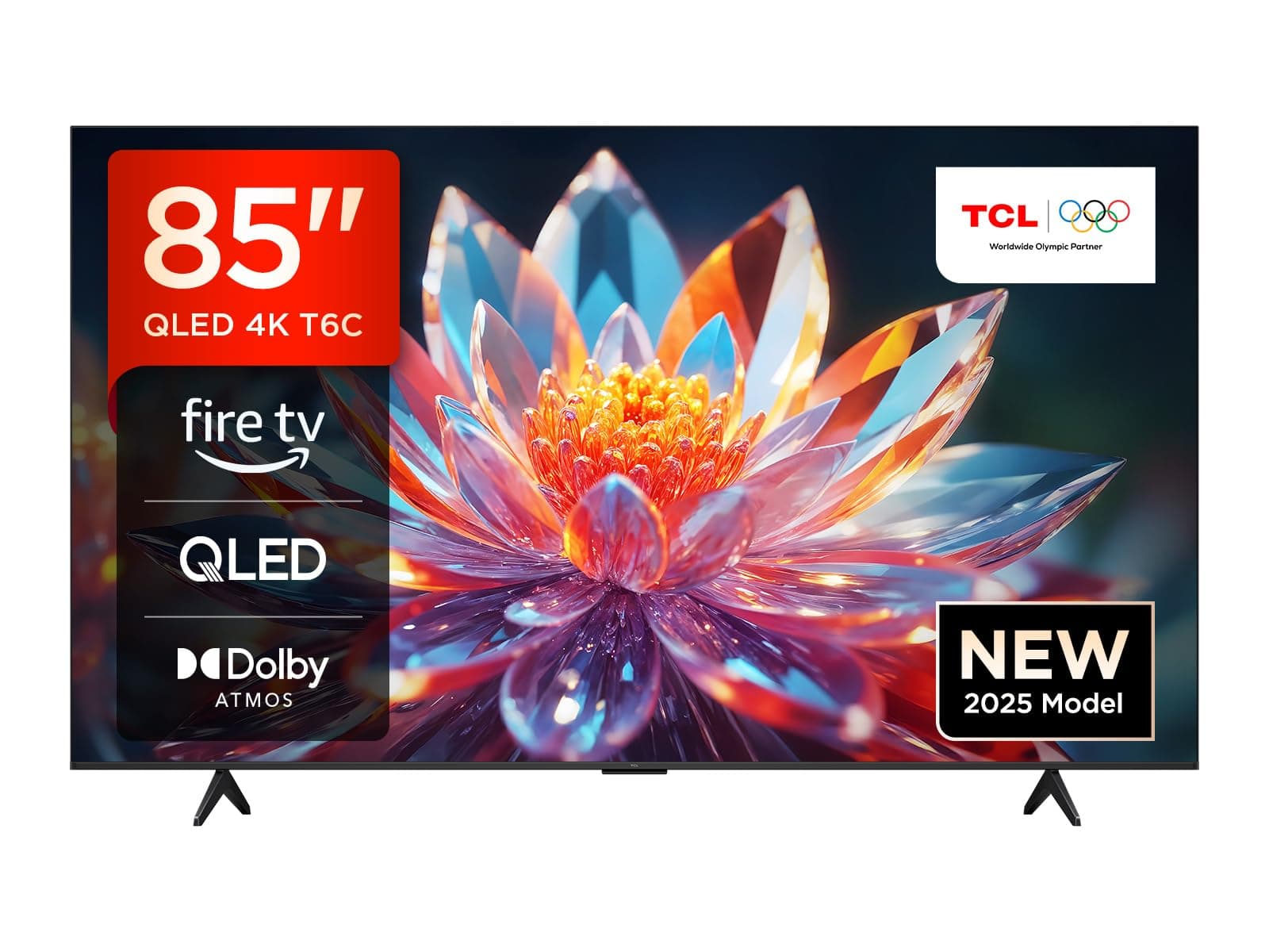 TCL 85T6C 85 Zoll QLED Fernseher, 4K UHD Fire TV, HDR10+, Dolby Vision & Atmos, Smart TV mit Sprachsteuerung mit Alexa, Google Cast & AirPlay 2, Onkyo 2.1 Sound, HDMI 2.1, ALLM