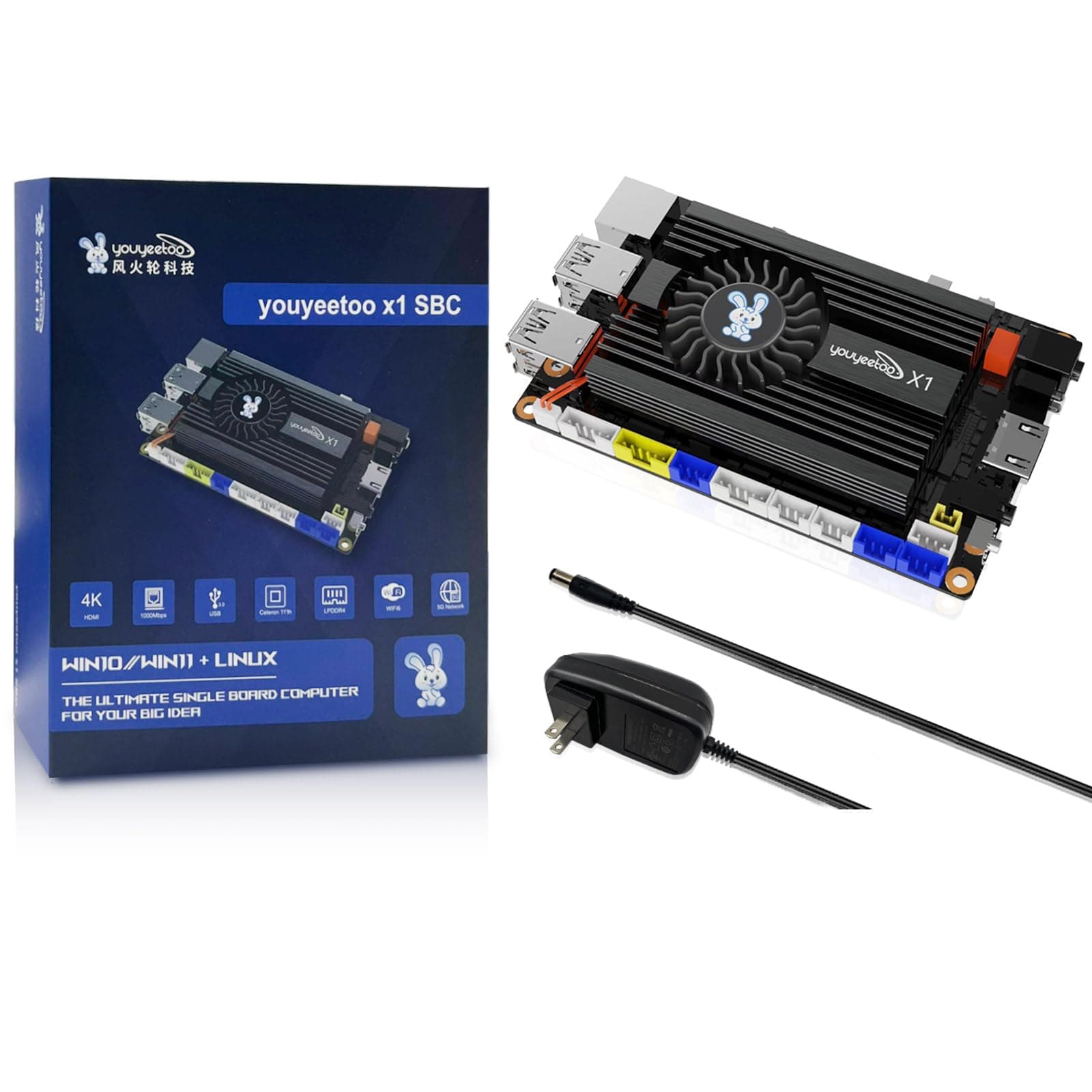 WayPonDEV youyeetoo X1 X86 Einplatinencomputer – EIN 64-Bit-Windows 10/11/Linux-Mini-PC mit Intel Celeron N5105, unterstützt WiFi BT, NVMe oder SATA SSD (Vorverkauf) (16GB RAM+0GB Storage)