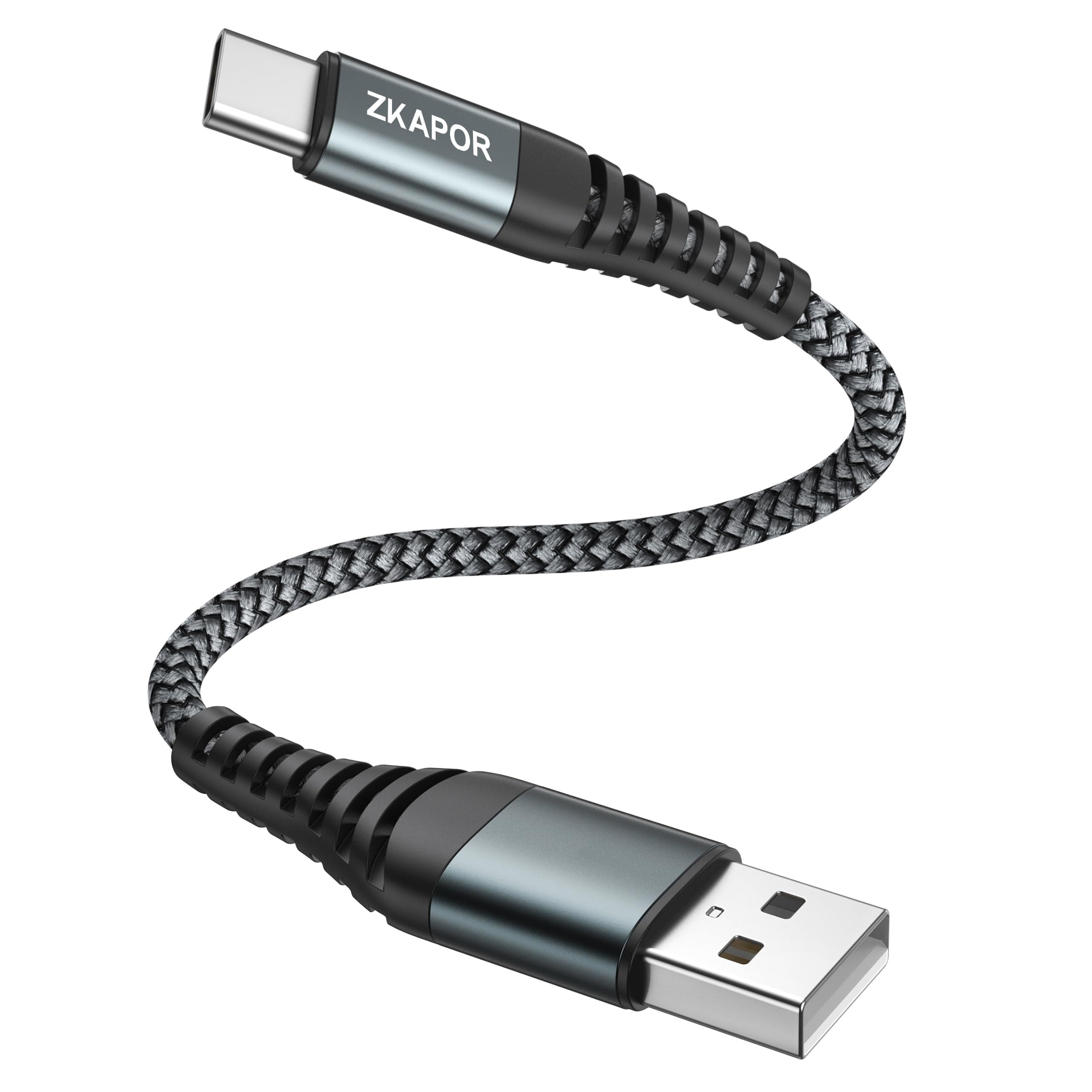 ZKAPOR USB C Kabel Kurz 30CM, Schnellladekabel USB C 3A Nylon Geflochtenes USB Kabel Typ C Kompatibel Mit iPhone 15/15 Pro Max, Samsung Galaxy S24/S23/S22/S21, Note 10, Huawei P40/P30, Google Pixel