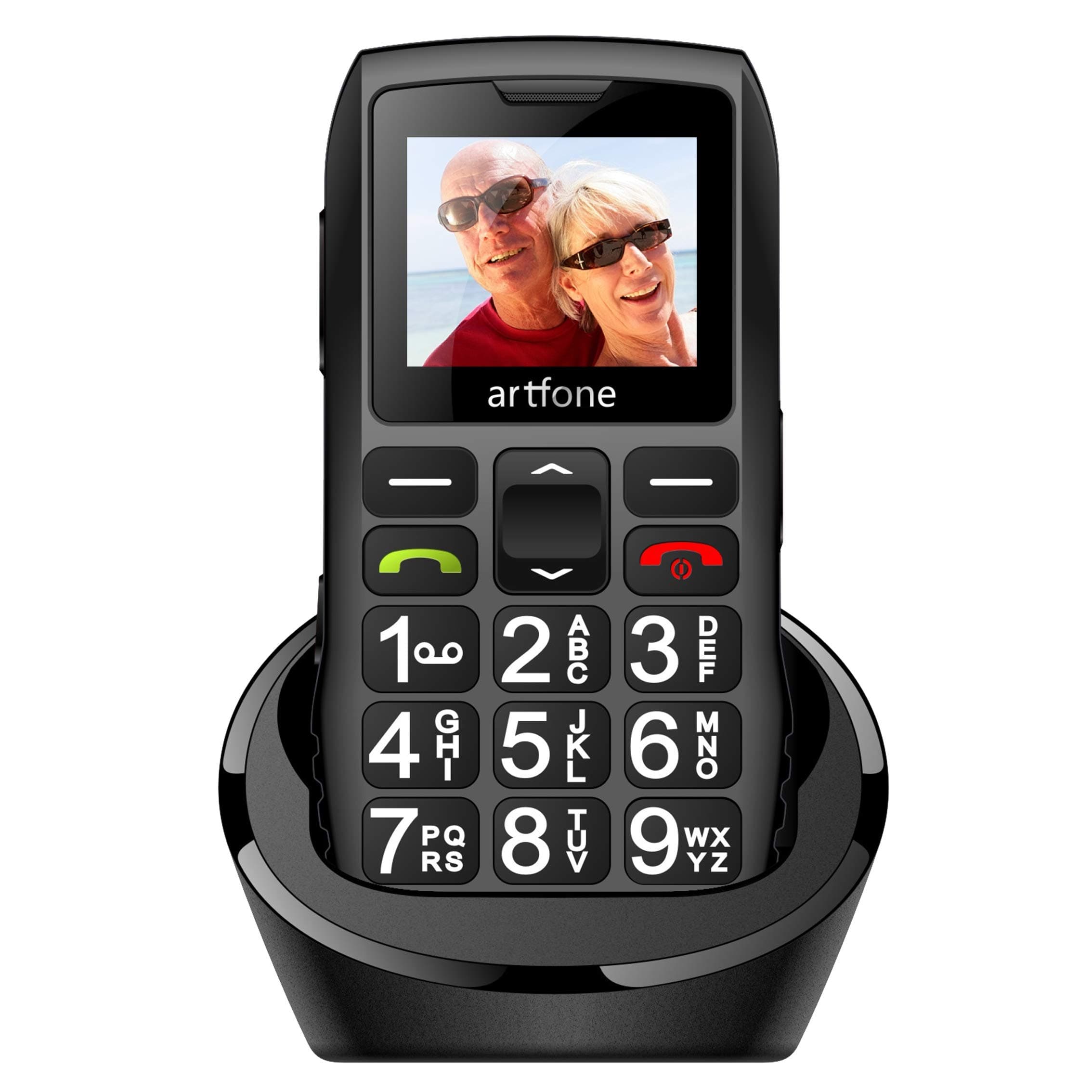 artfone C1+ Mobile Seniorenhandy ohne Vertrag | Dual SIM mit Notruftaste | Rentner Handy große Tasten | 1800 mAh Akku Lange Standby-Zeit | Großtastenhandy mit Ladestation | 1,77 Zoll Farbdisplay