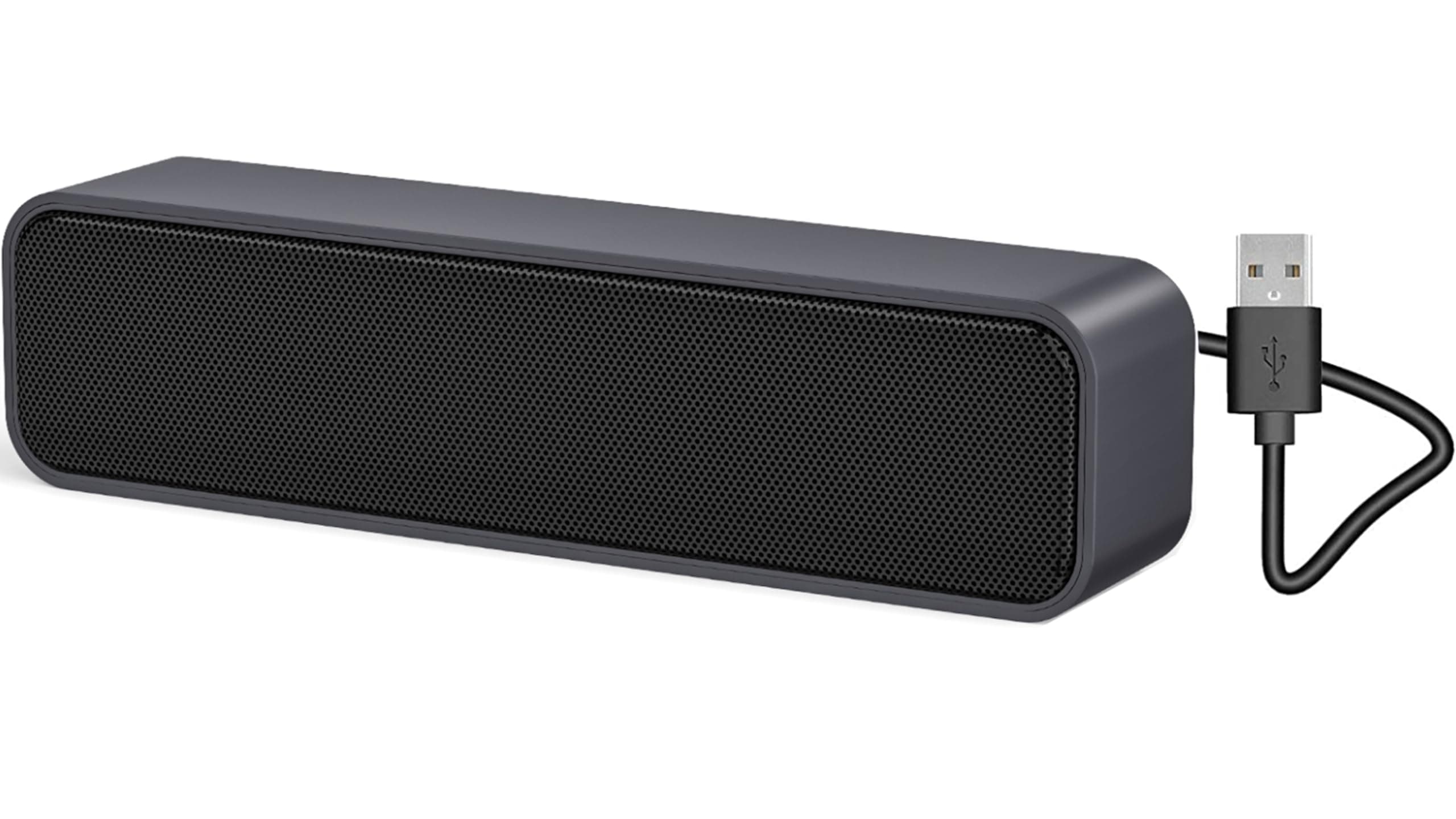 ADELGO SoundBar Mini USB Lautsprecher, Computer Lautsprecher Laptop Boxen für PC, Computer, Laptop, Notebook, Tablet - Plug and Play - BlauGrau
