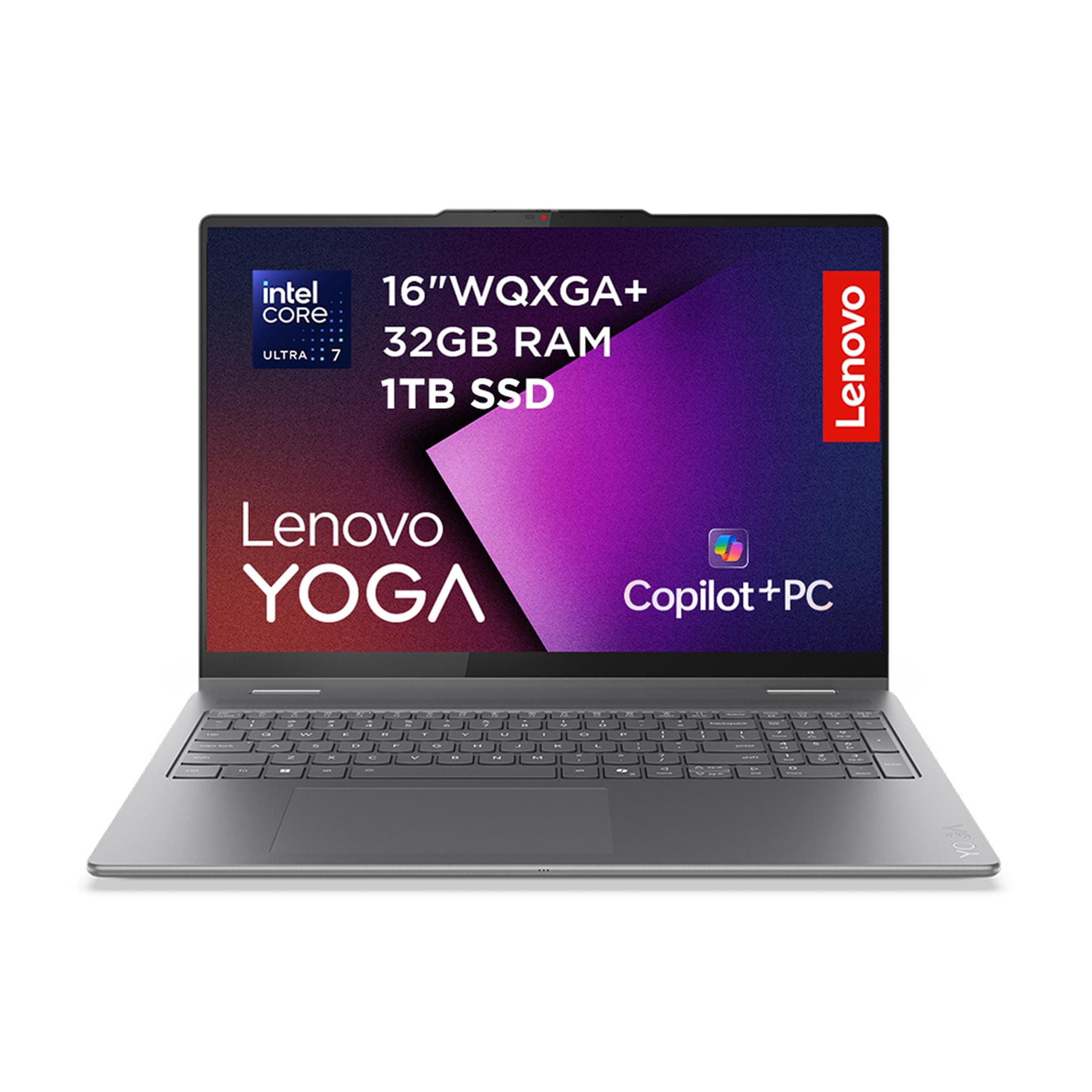 Lenovo Yoga 7i 2in1 Laptop | CoPilot+PC | 16" 2.8K WUXGA OLED | Intel Core Ultra 7 258V | 32GB RAM | 1TB SSD | Intel Arc Grafik | Win11 | QWERTZ | inkl. Yoga Pen | 3 Jahre Garantie Exklusiv bei Amazon