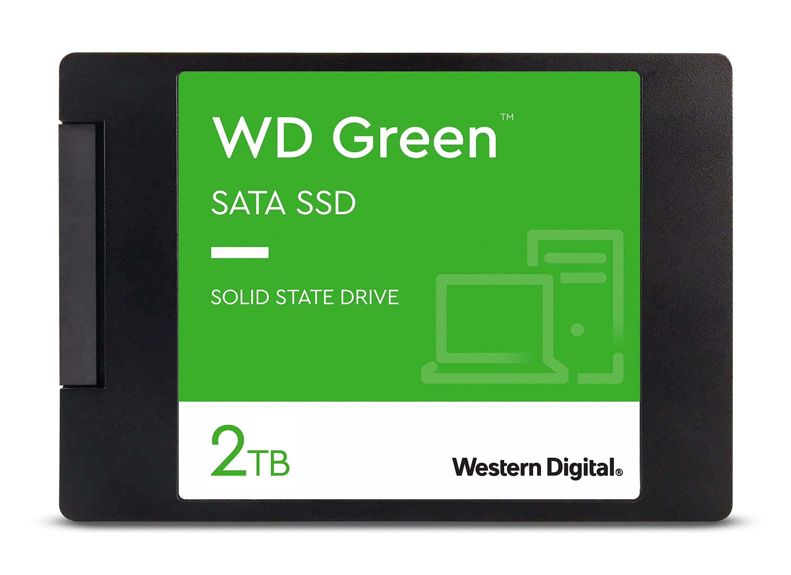WD Green SATA SSD interne SSD 2 TB (2,5 Zoll Modul für den Einsatz in Laptops und Desktop PCs, SLC-Caching-Technologie, Stoßfest, WD F.I.T. Lab-zertifiziert) grün