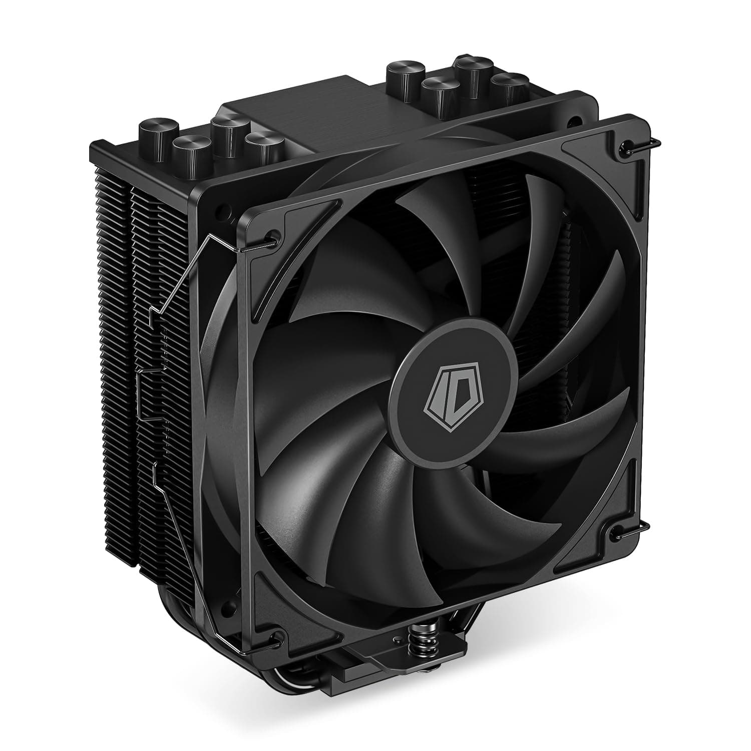 ID-COOLING SE-214-XT Black CPU Kühler, komplett schwarzes Design, 4 Direct-Contact-Heatpipes, 120mm PWM-Lüfter, Keine Beeinträchtigung des RAMs, TDP 180W, LGA1700/1851/1200/115X; AMD AM5/AM4 Sockeln.