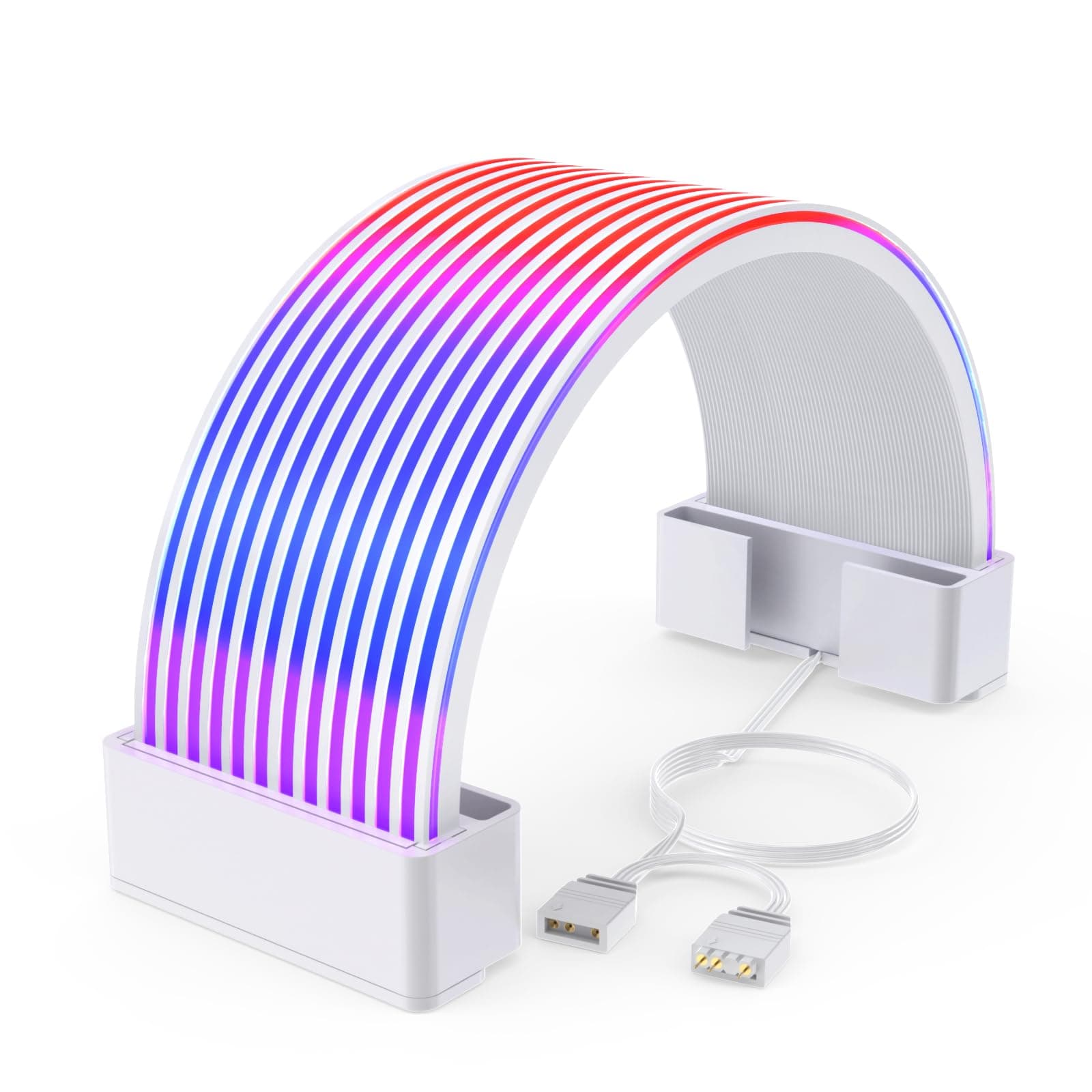 Sirlyr RGB PSU Kabel LED Streifen,ARGB PC Kabel Abdeckung Kompatibel 24 Pin Motherboard Verlängerungskabel,Stromversorgungskabel,3Pin SYNC für Computer Setup 8In