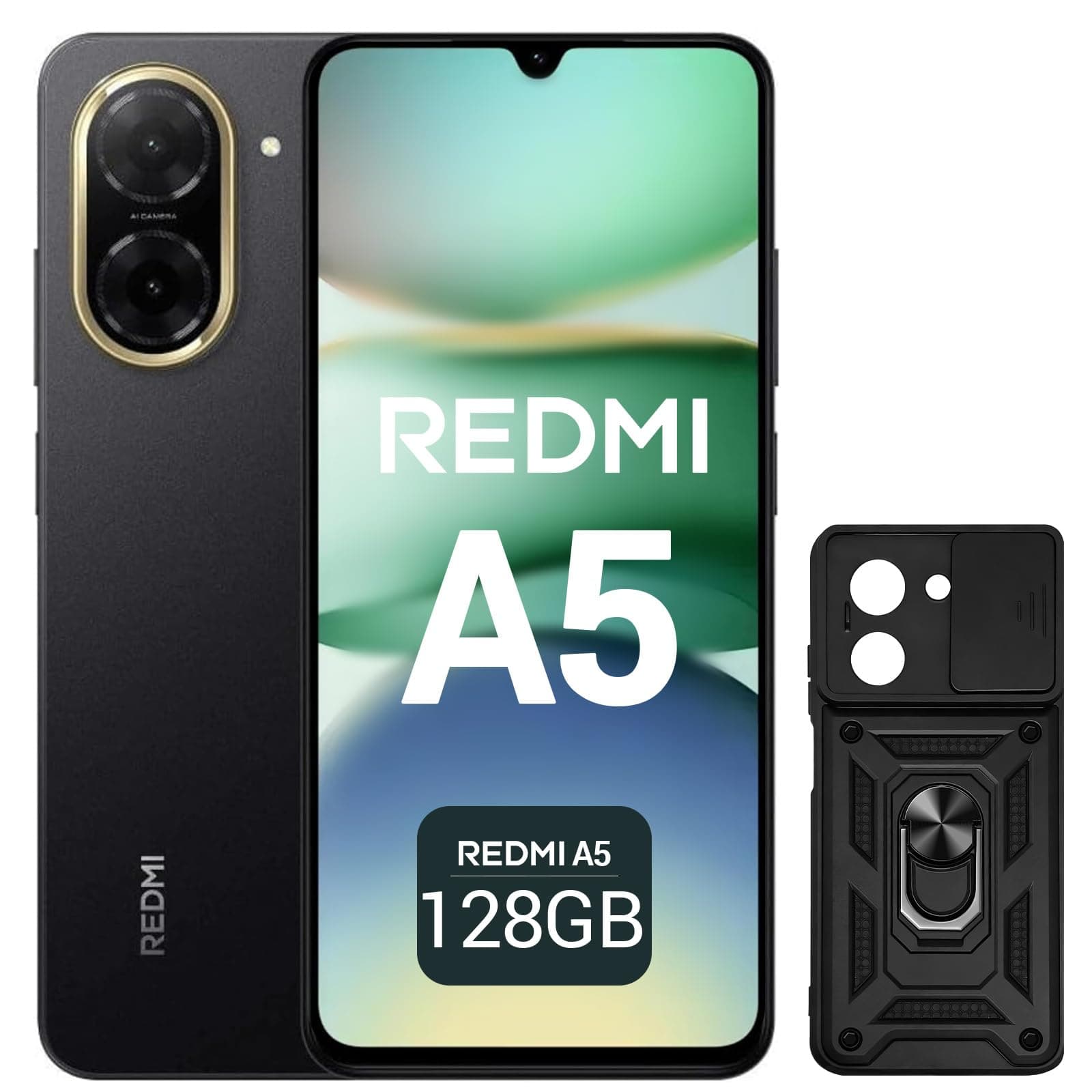 XIAOMI Redmi A5 Smartphone 6,88" 120Hz Display, 128GB+4GB, 32MP AI-Kamera, 5200 mAh Akku, Seiten-Fingerprint-Sensor (Schwarz)