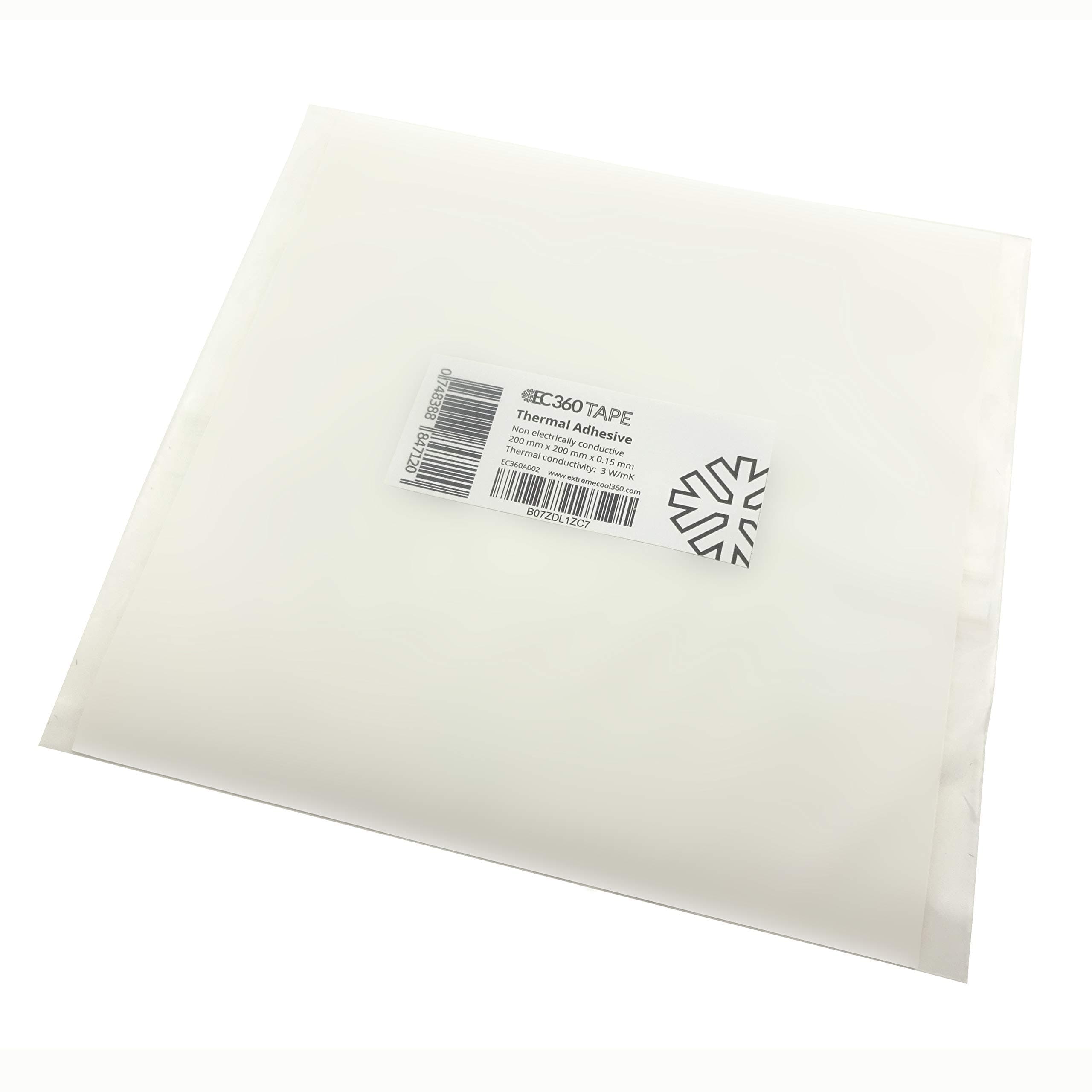 EC360® TAPE Beidseitig selbstklebende Wärmeleitfolie 1,2W/mK Wärmeleitfähige Thermal Klebefolie z.B. für Kühler (200 x 200 mm)