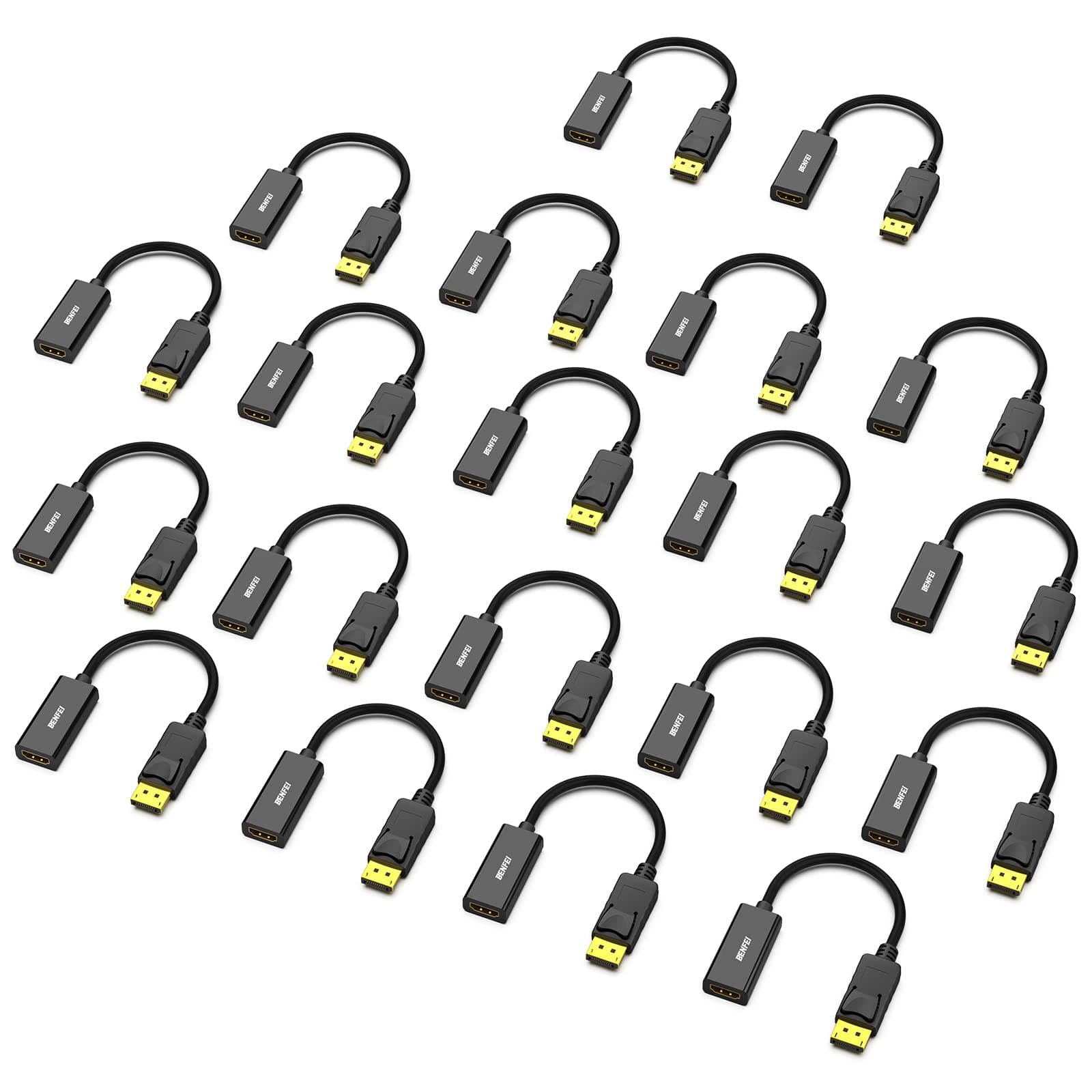 BENFEI 4K DisplayPort auf HDMI Adapter 20 Stück, Unidirektional DisplayPort DP Computor zu HDMI Monitor Verbindungs Adapter Kompatibel für Laptop PC Monitor TV Projektor