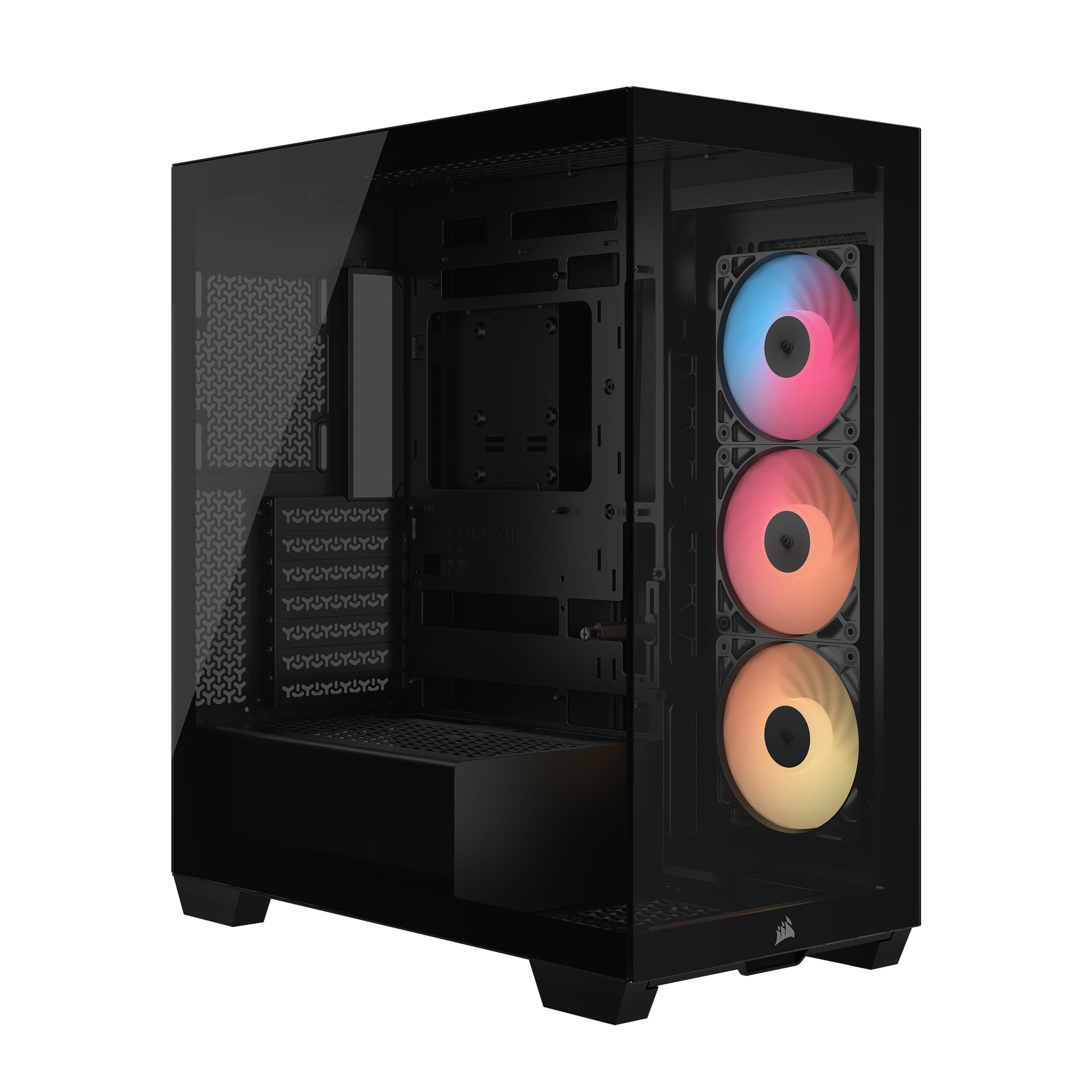 Corsair 3500X RS-R ARGB Mid-Tower-PC-Gehäuse – 3 x Vorinstallierte RS120-R ARGB-Lüfter, Platz für bis zu 10 x 120-mm-Lüfter, Kompatibel mit Motherboards mit Rückseitigem Anschluss – Schwarz