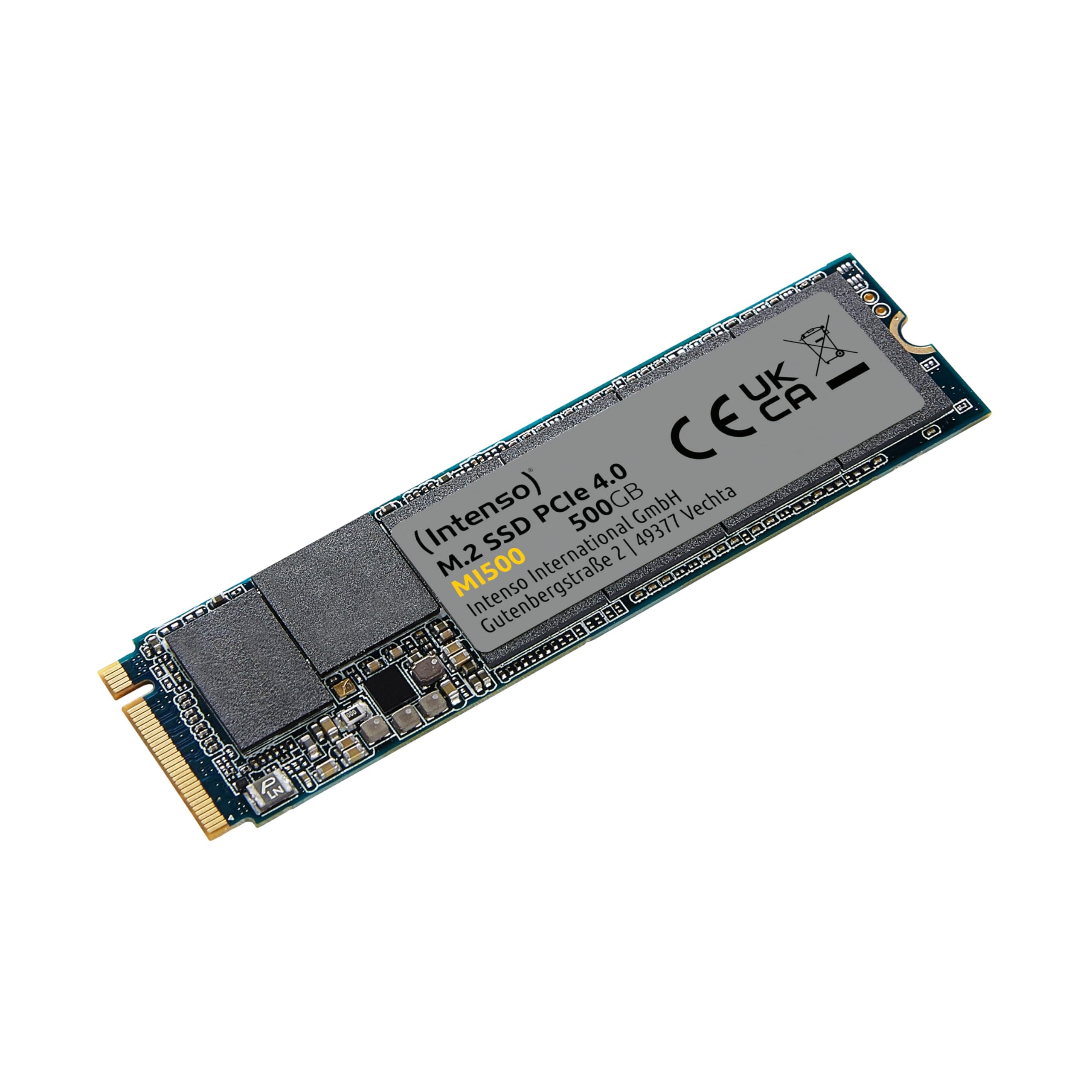 Intenso MI500 500 GB NVMe SSD, M.2 Interne SSD, PCIe 4.0 Gen4x4, 5300 MB/s Lesen, 4000 MB/s Schreiben, Solid State Drive, 500 GB