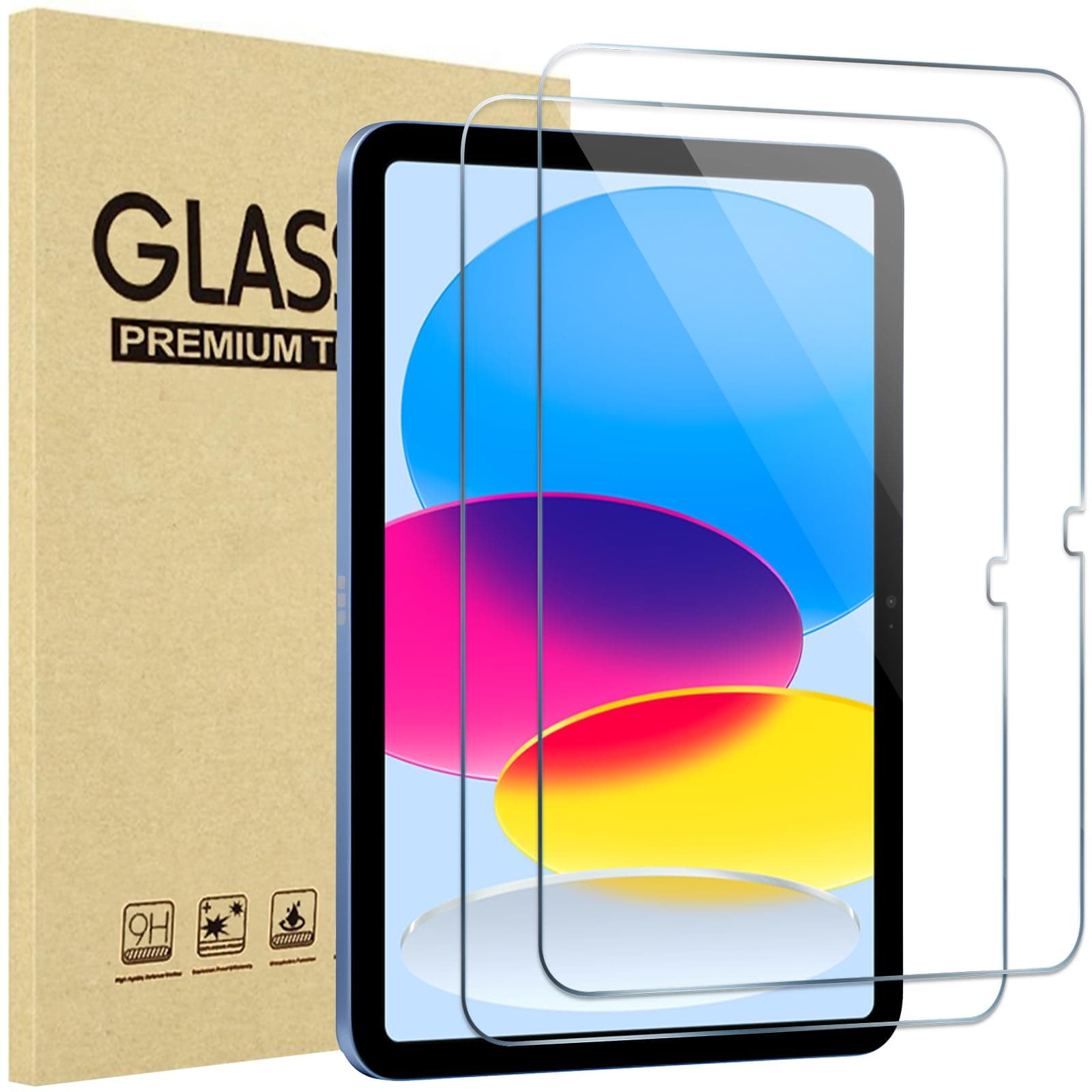 ProCase 2 Stück Schutzfolie für iPad 11 (A16) 11 Zoll/iPad 10. Generation 10,9 Zoll, 9H Gehärtetes Glas für iPad (A16) 11. Gen 2025 / iPad 10. Gen 2022 Screen Protector Folie Schutzglas -Klar