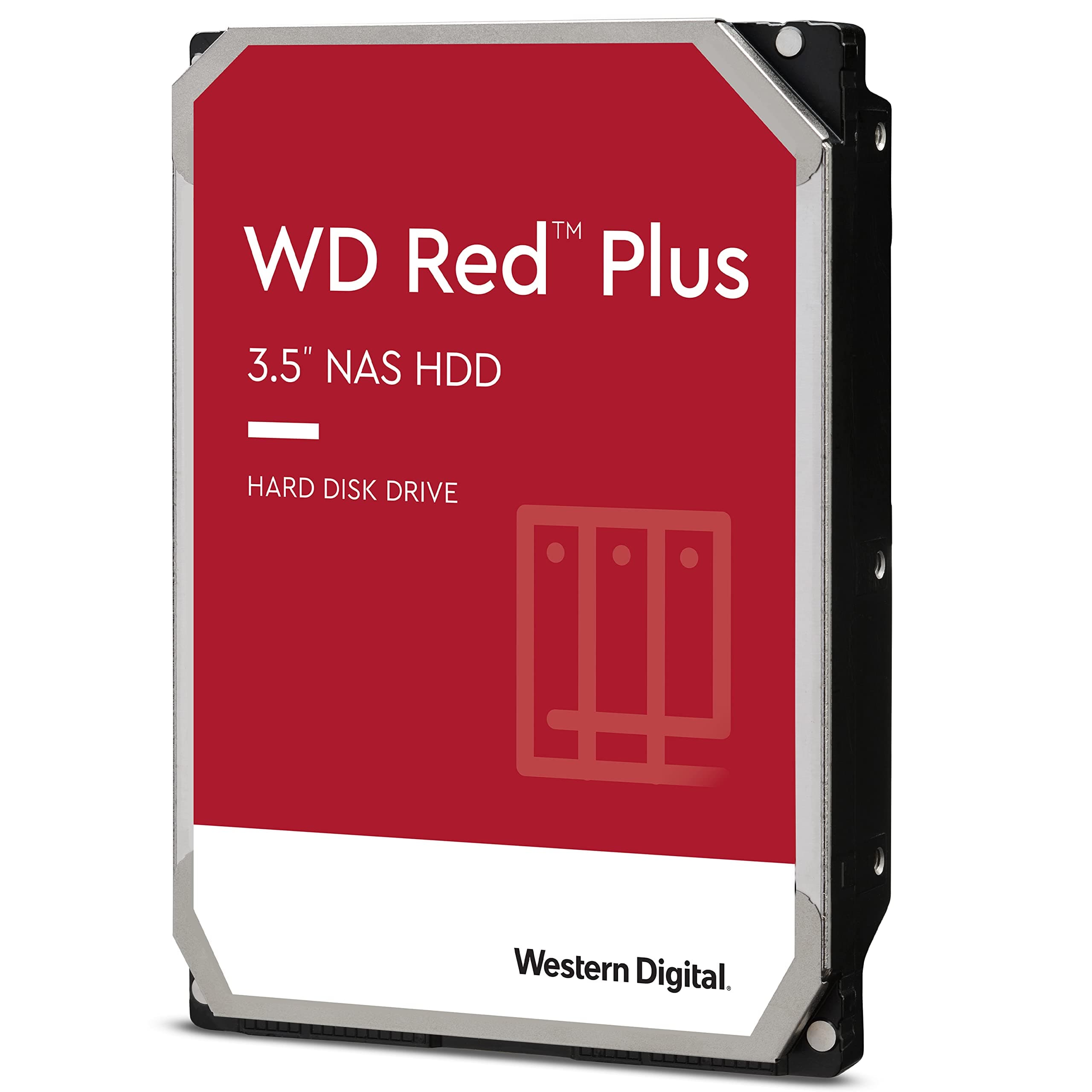 WD Red Plus interne Festplatte NAS 1 TB (3,5'', Workload-Rate 180 TB/Jahr, 5.400 U/min, 16 MB Cache, NASware™-Firmware für Kompatibilität, 8 Bays) Rot