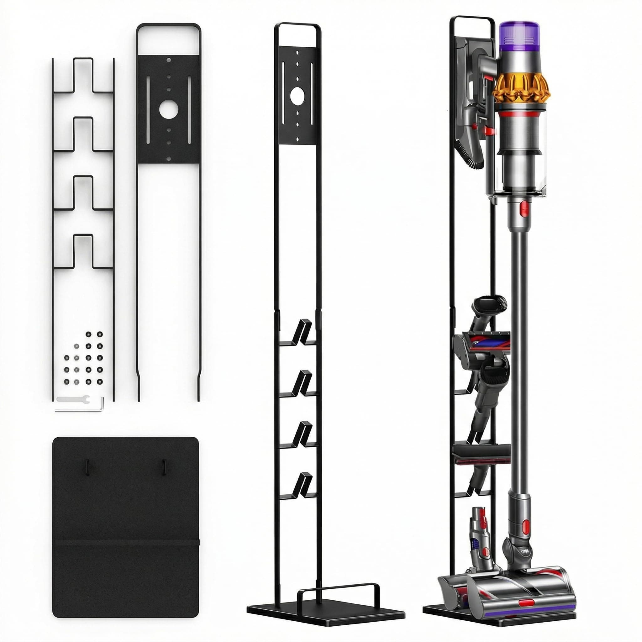 Ständer Kompatibel mit Dyson V15 V12 Gen5 V11 V10 V8 V7 – Freistehende Halterung aus 3 mm Stahl – Zubehörhalterung für Dyson Akkusauger – 127 cm Höhe, 4 kg, Kein Bohren