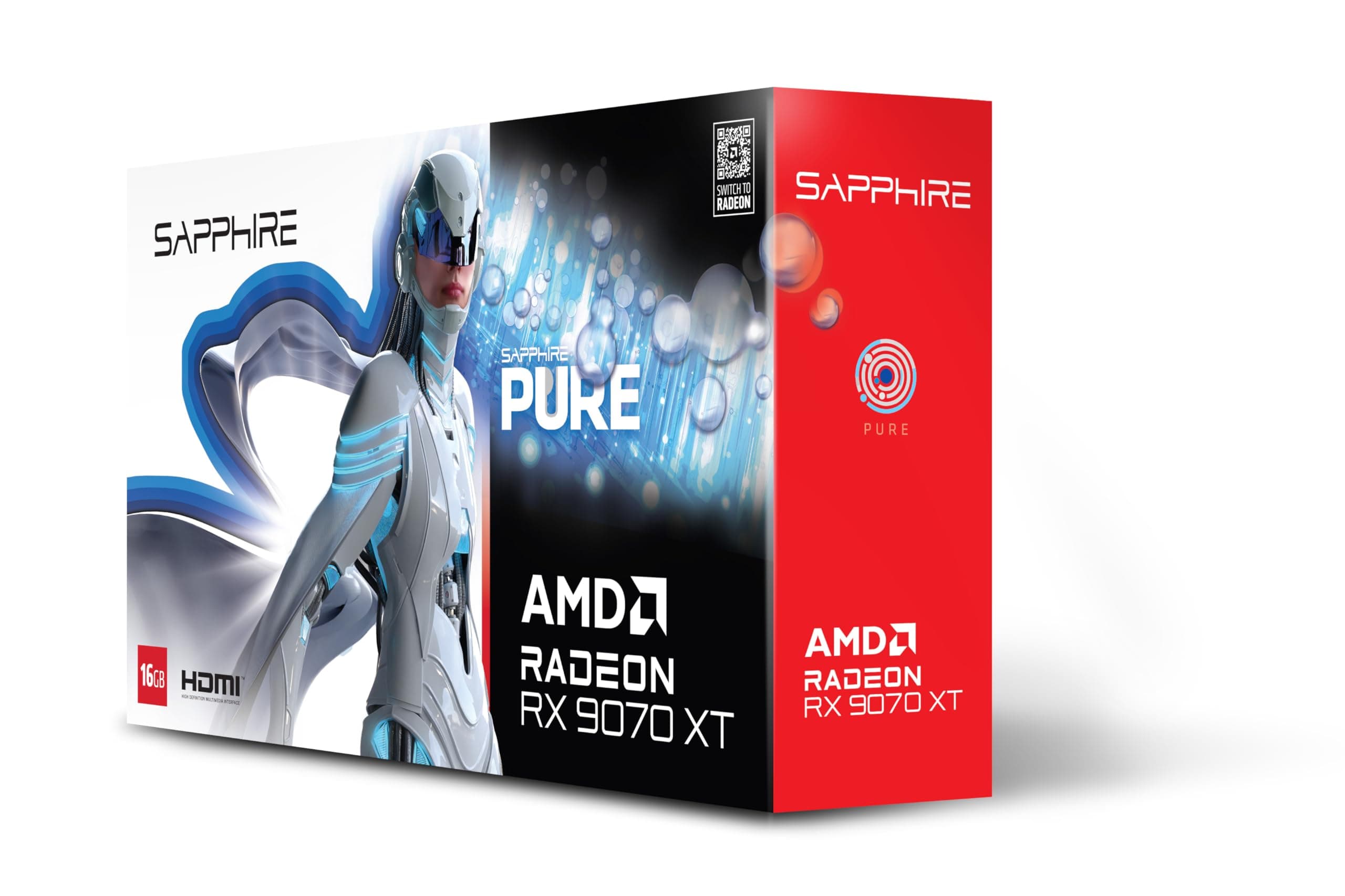 Sapphire Pure Radeon RX 9070 XT AMD 16 GB GDDR6 Grafikkarte 16.384 MB SAPPHIRE PURE OC GBGrafikkategorie: Gaming High-End Grafikfamilie: Modell: RADEON Grafikspeicher Grösse: Schnittstelle